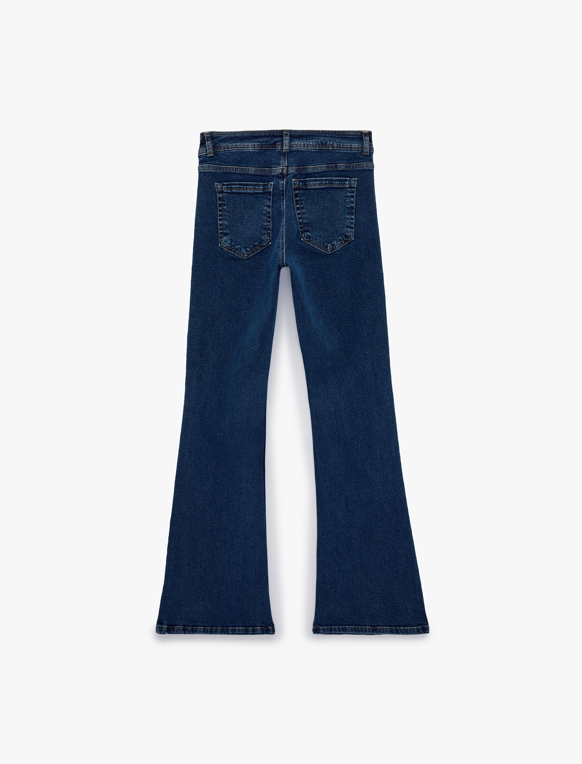   Düğme Detaylı Düşük Bel Pamuklu İspanyol Paça Denim Pantolon - Flare Jeans
