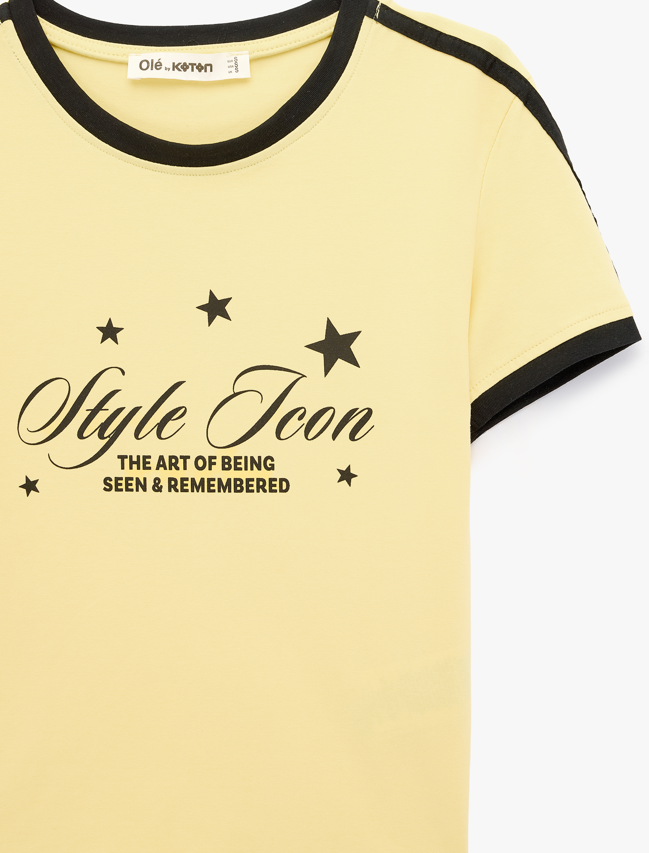   Slim Fit Biyeli Baskılı Pamuklu Bisiklet Yaka Kısa Kollu Tişört