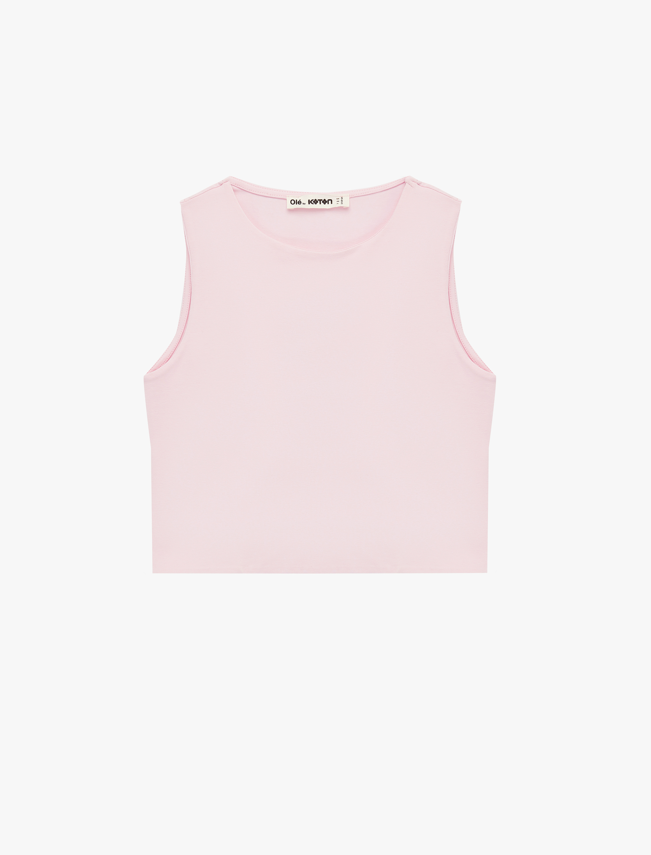   Kolsuz Bisiklet Yaka Slim Fit Crop Bluz