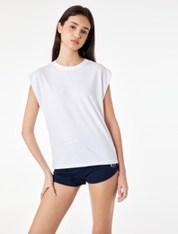 Regular Fit Modal Karışımlı Kolsuz Bisiklet Yaka Spor Tişört