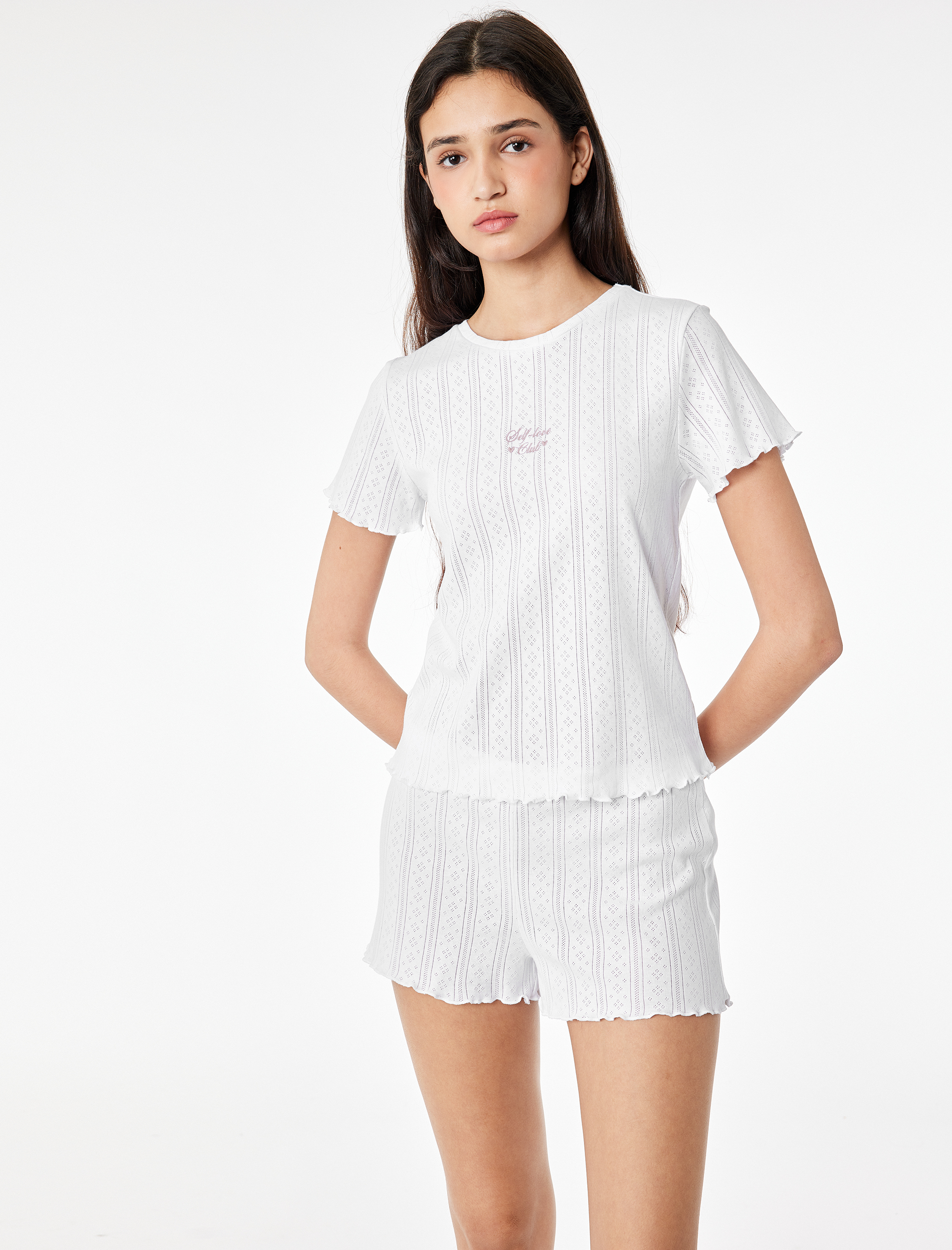   Pamuklu Kısa Kollu Şortlu Pijama Takımı