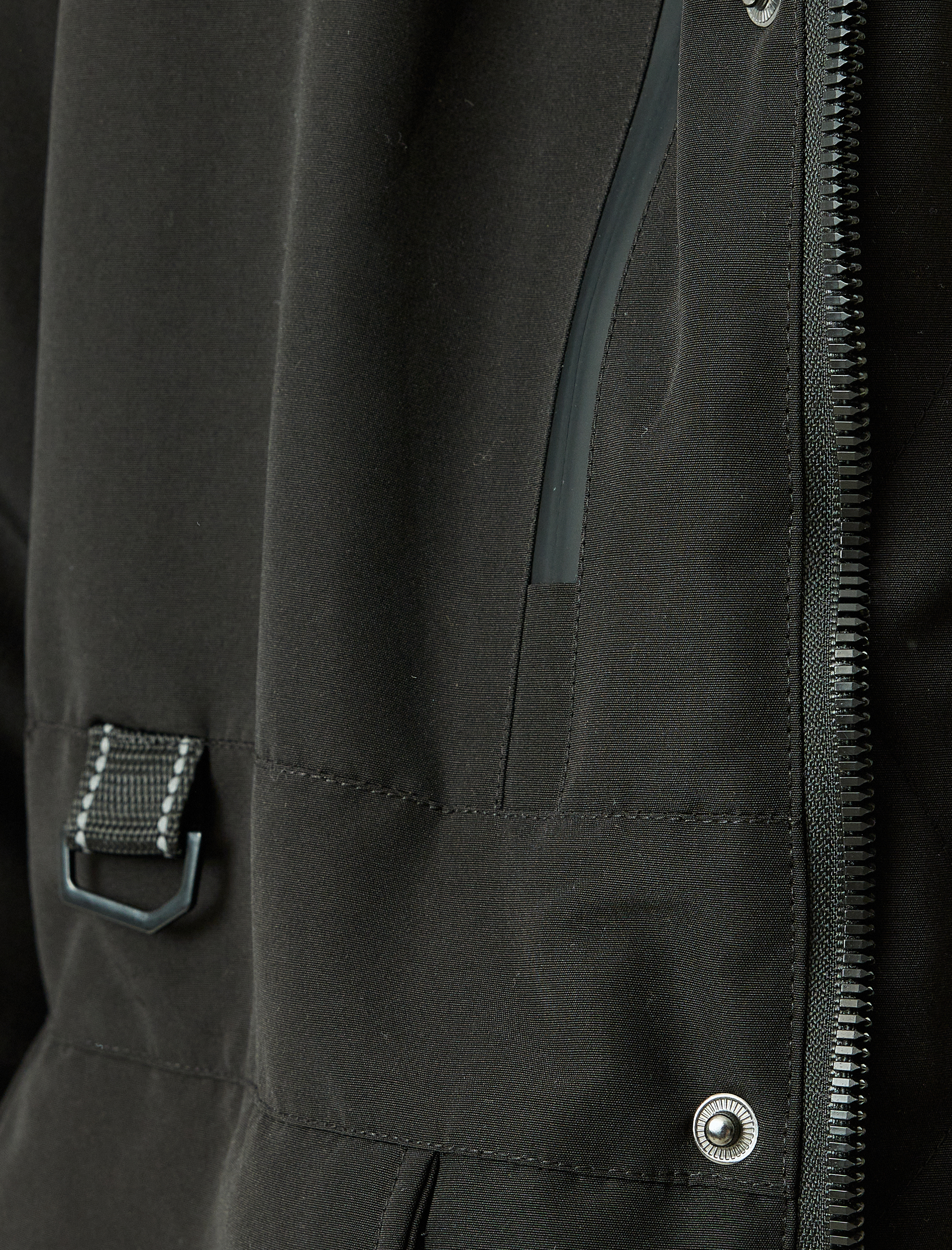   Anorak Mont Suni Kürk Detaylı Kapşonlu Slim Fit Fermuarlı