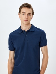 Slim Fit Kısa Kollu Pike Kumaş Pamuklu Polo Yaka Tişört