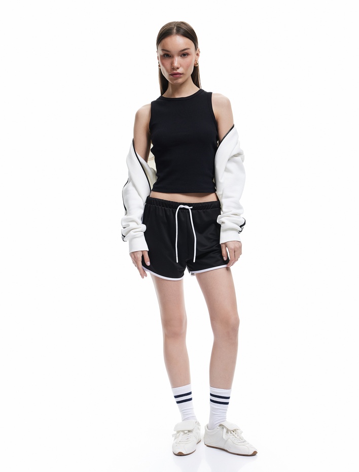  Bisiklet Yaka Kolsuz Slim Fit Basic Kadın Atlet