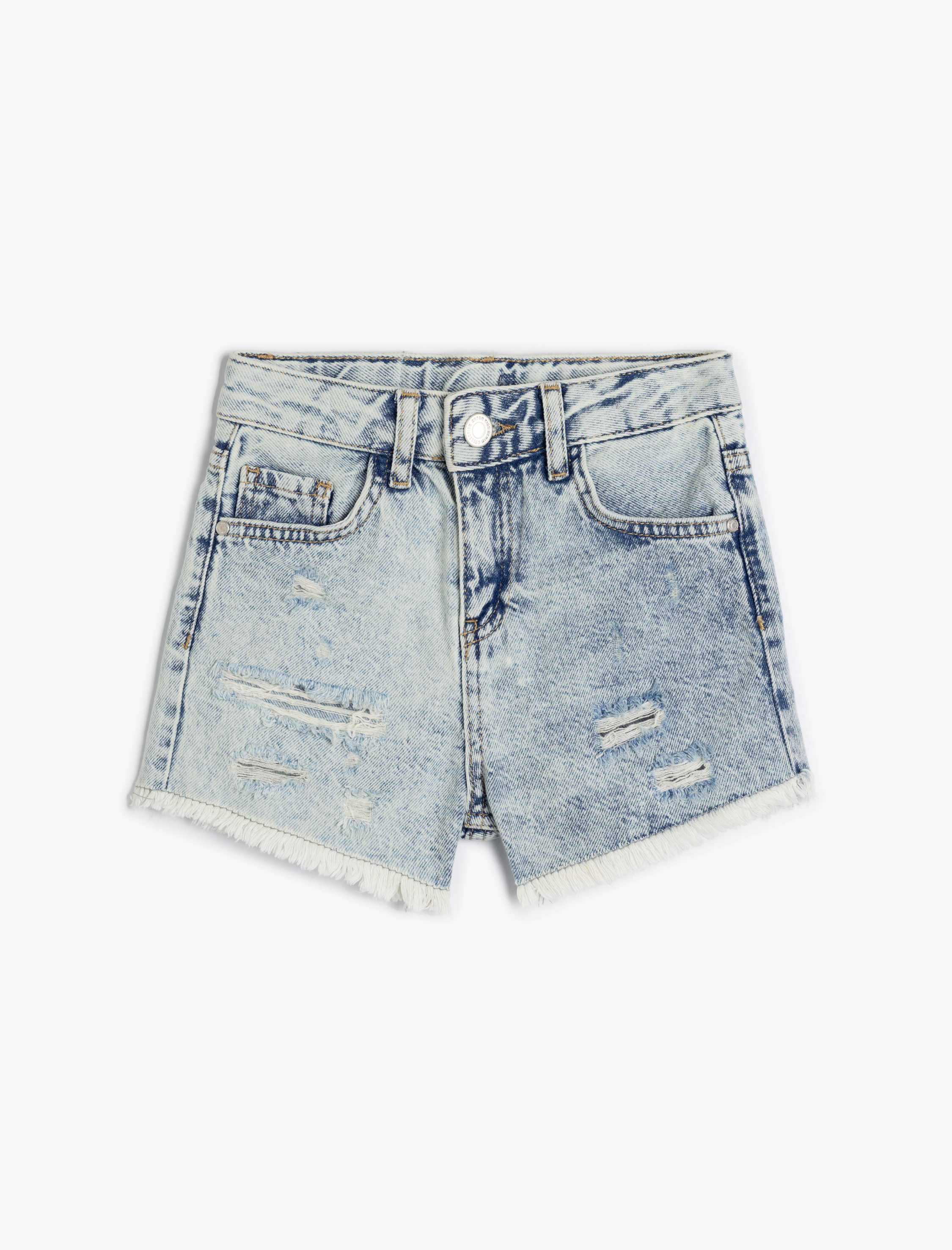  Kız Çocuk Pamuklu Basic Denim Şort