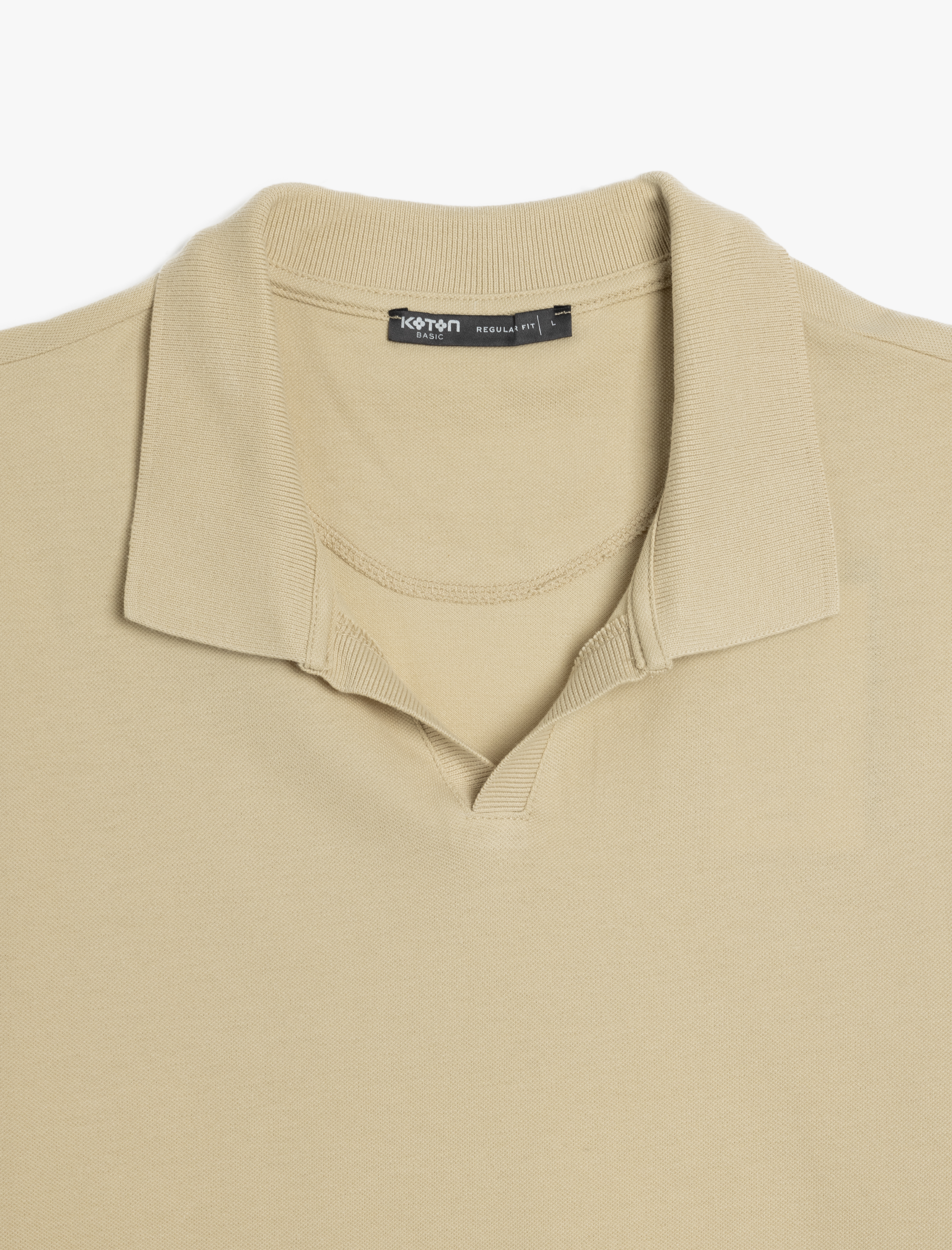   Pamuklu Pike Kumaş Kısa Kollu Regular Fit V Yaka Polo Tişört