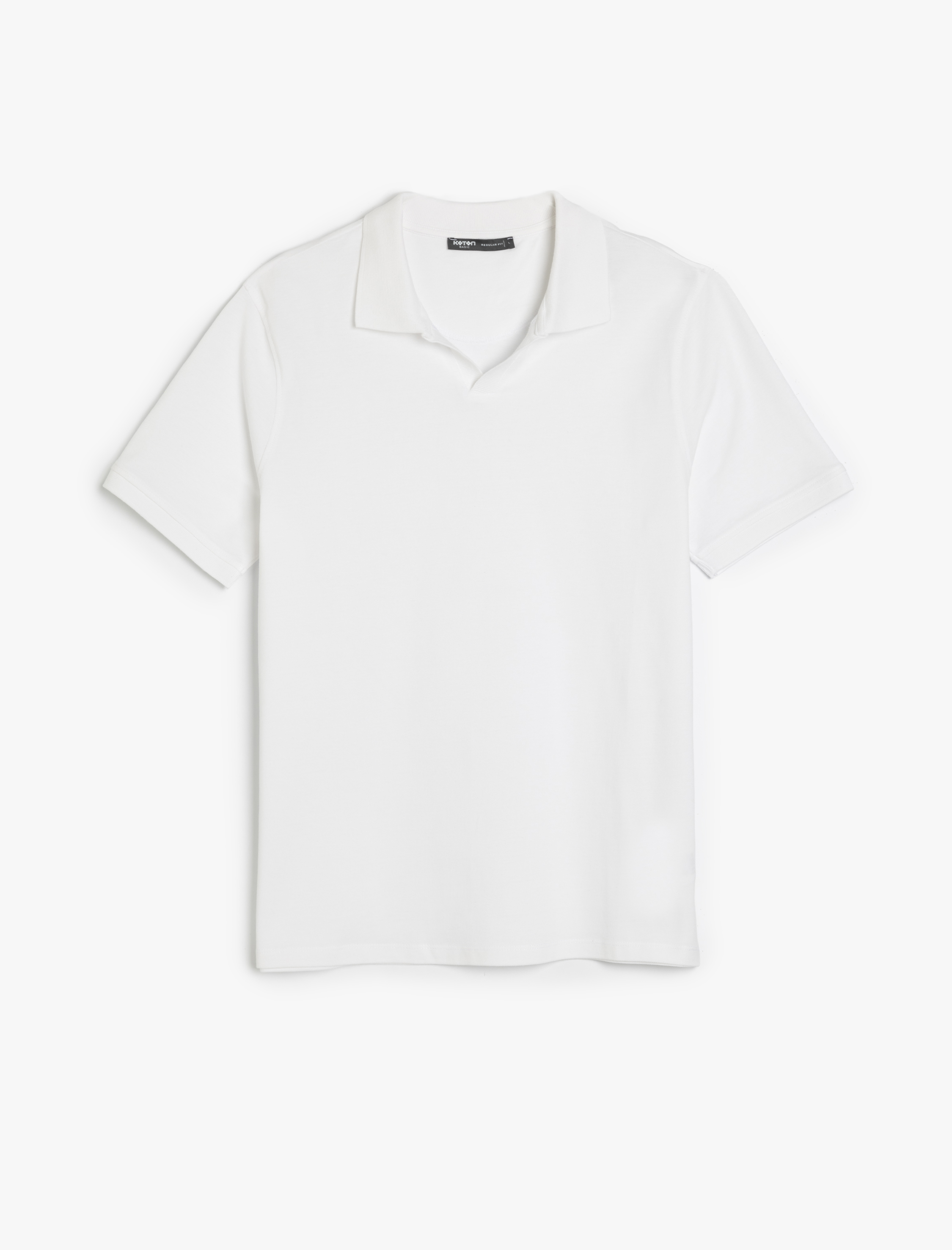   Pamuklu Pike Kumaş Kısa Kollu Regular Fit V Yaka Polo Tişört