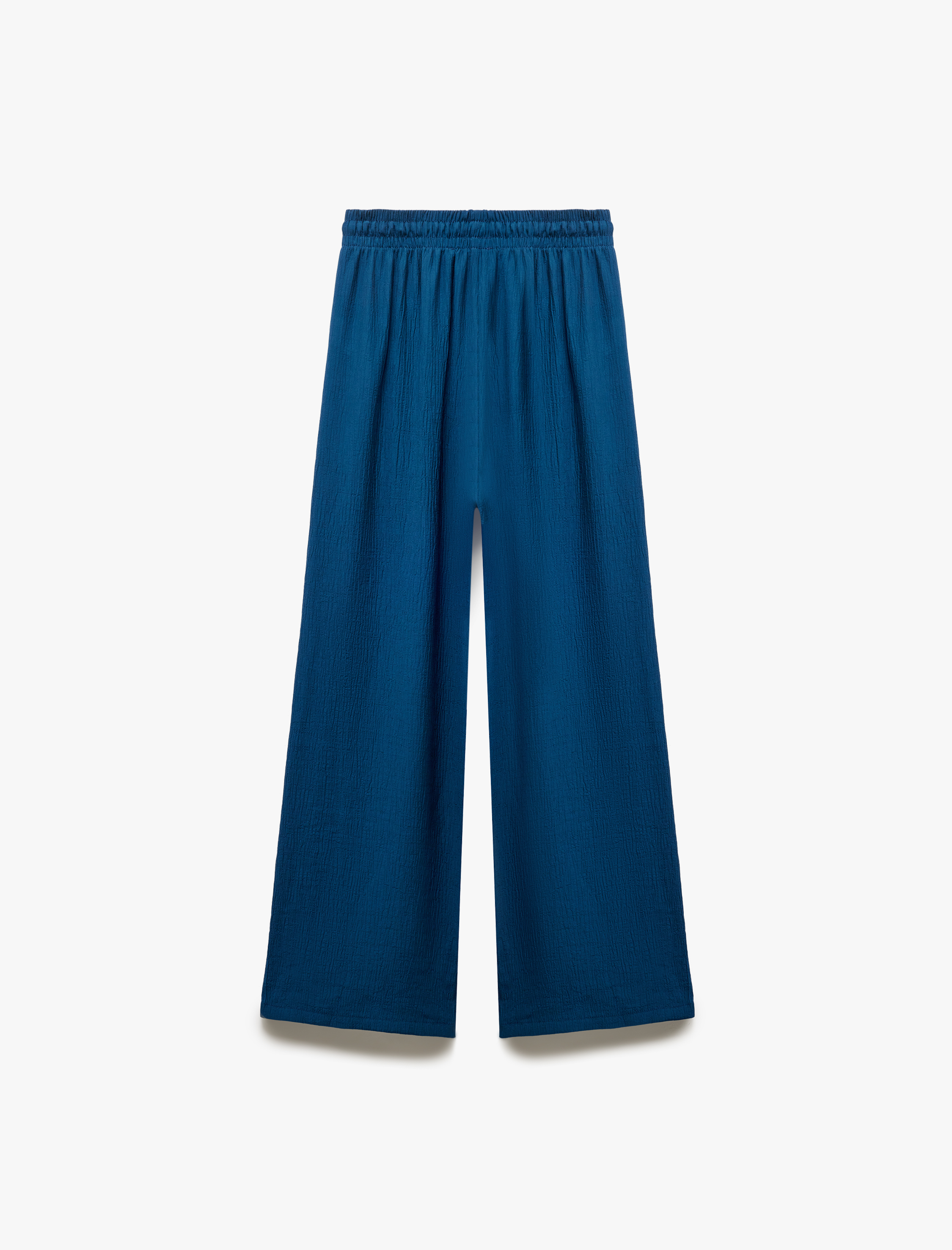   Beli Bağcıklı Viskon Karışımlı Geniş Paça Pantolon