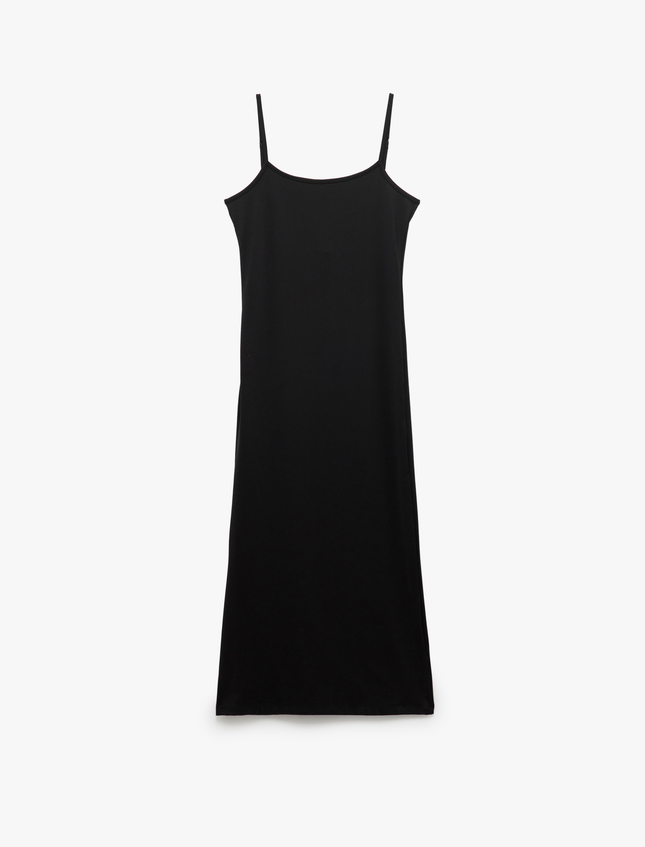   Slim Fit İnce Askılı Uzun Elbise