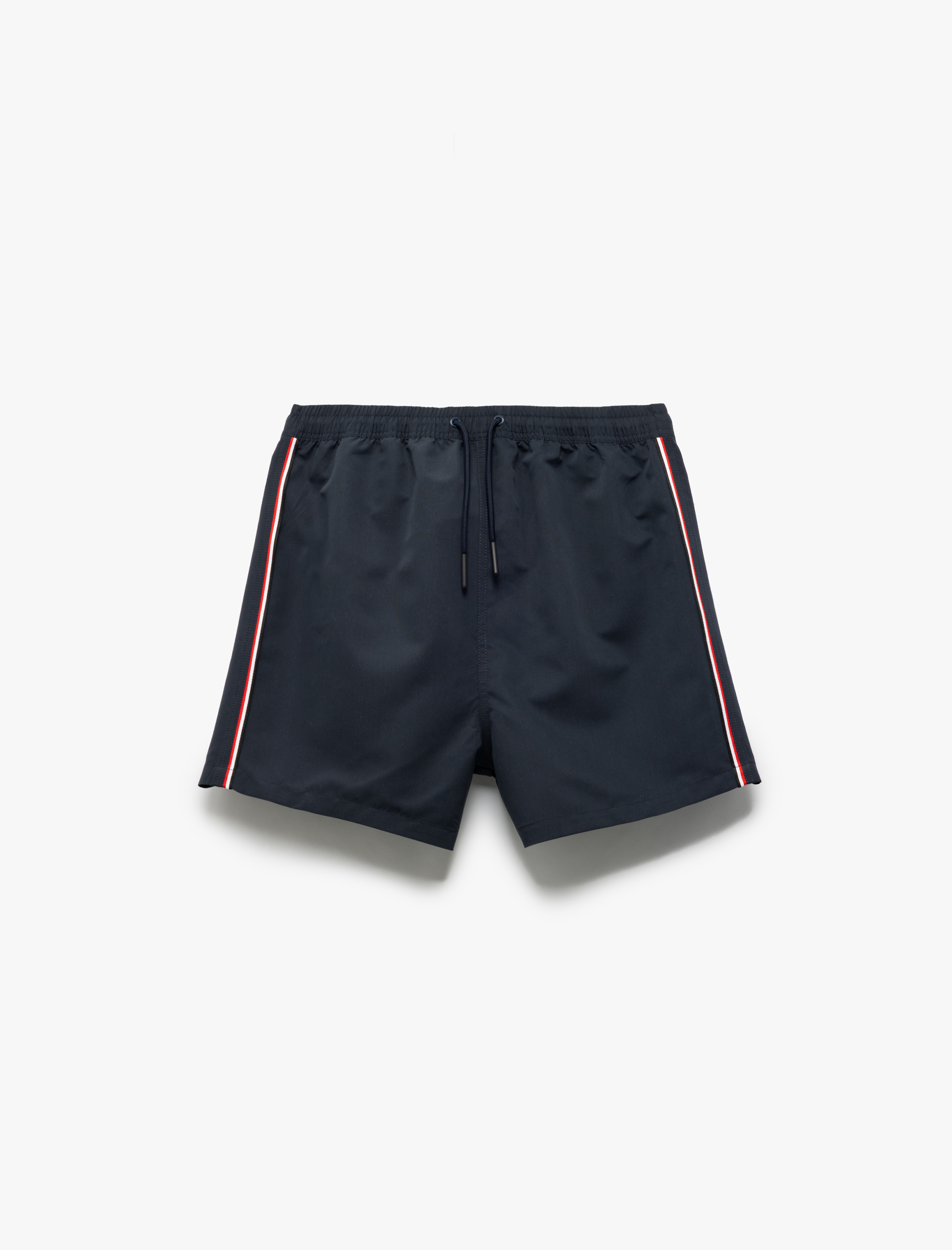   Şerit Detaylı Beli Bağcıklı Oversize Deniz Şortu