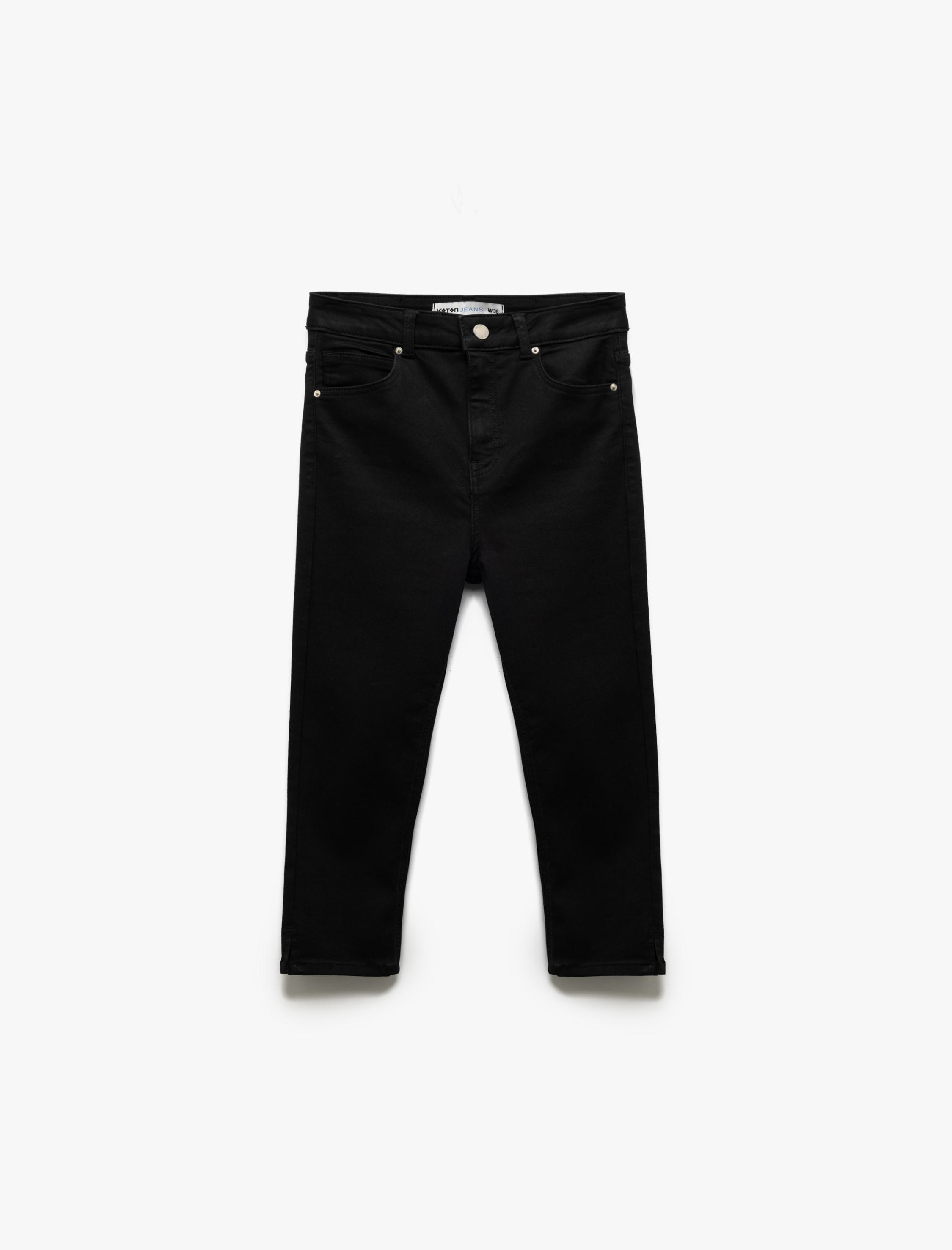   Yüksek Bel Pamuklu Kapri Denim Şort - Tight Fit