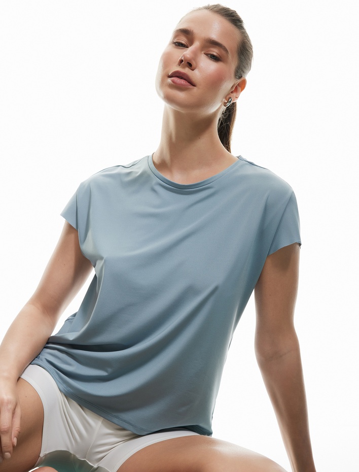  Bisiklet Yaka Relax Fit Basic Uzun Spor Tişört