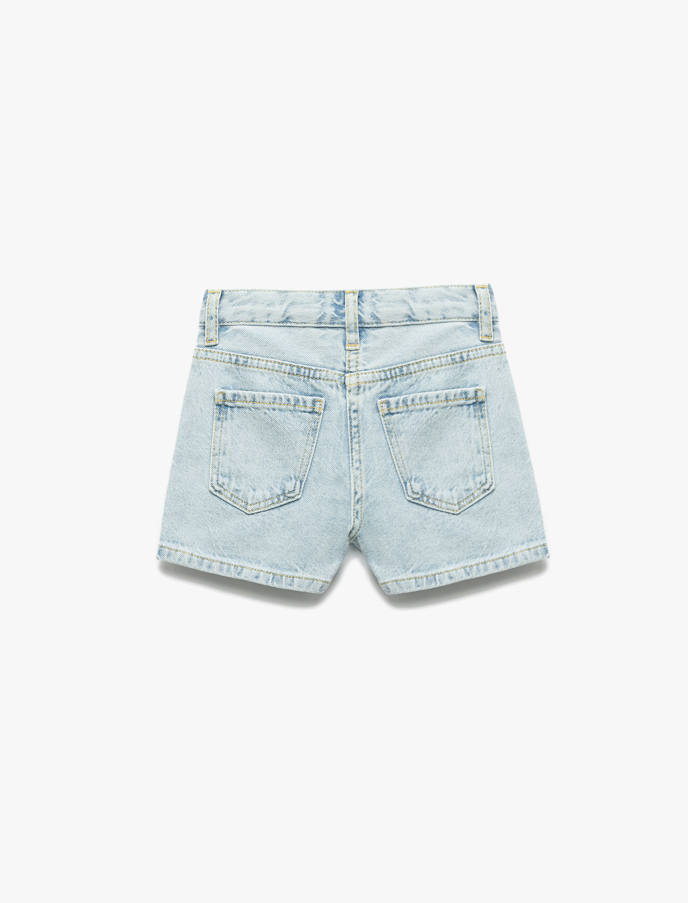  Kız Çocuk Zımba Detaylı Cepli Pamuklu Denim Şort