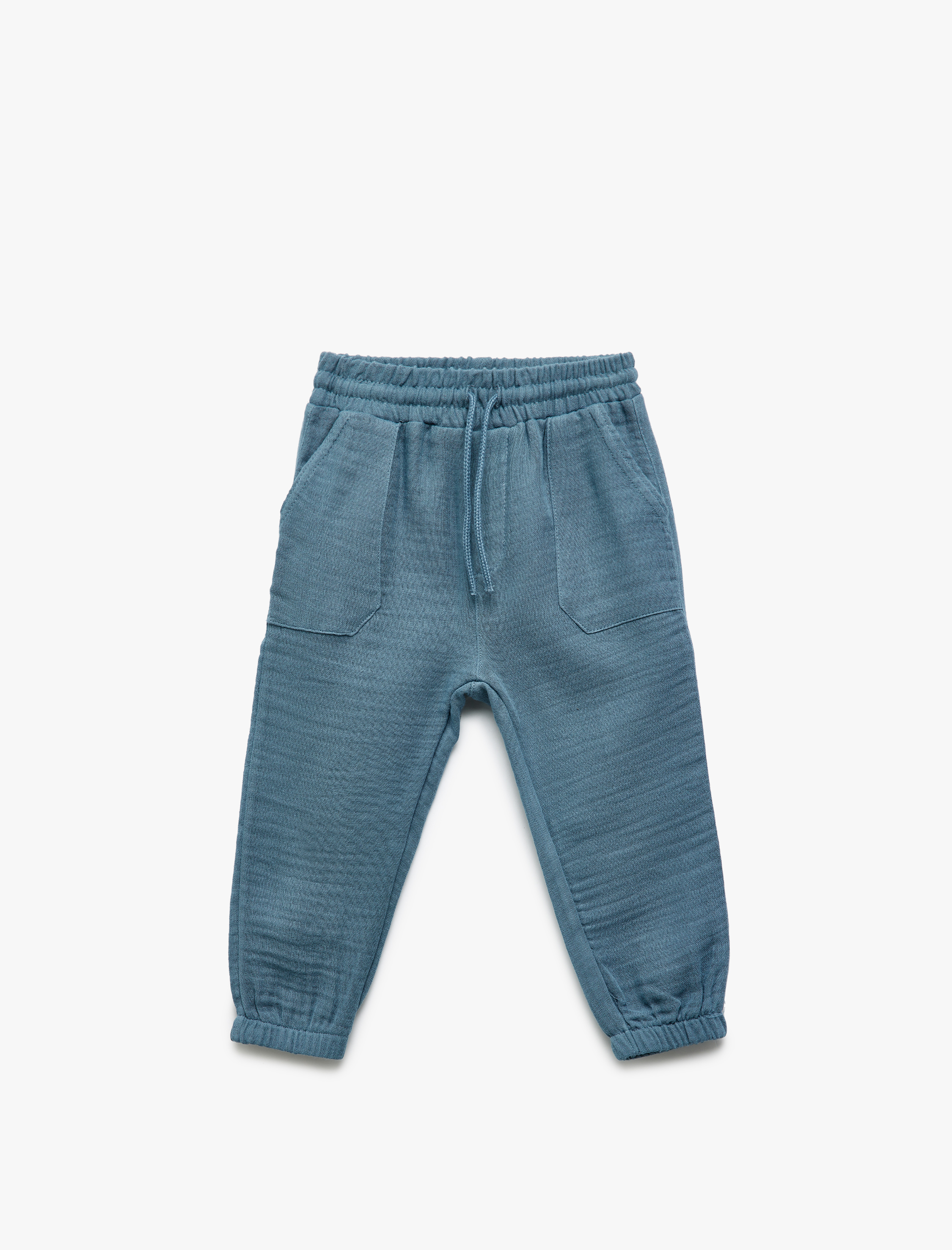 Erkek Bebek Pamuklu Beli Bağcıklı Cepli Basic Jogger Pantolon