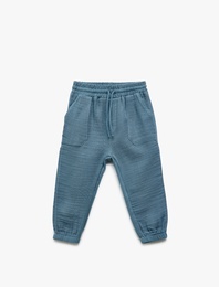 Pamuklu Beli Bağcıklı Cepli Basic Jogger Pantolon