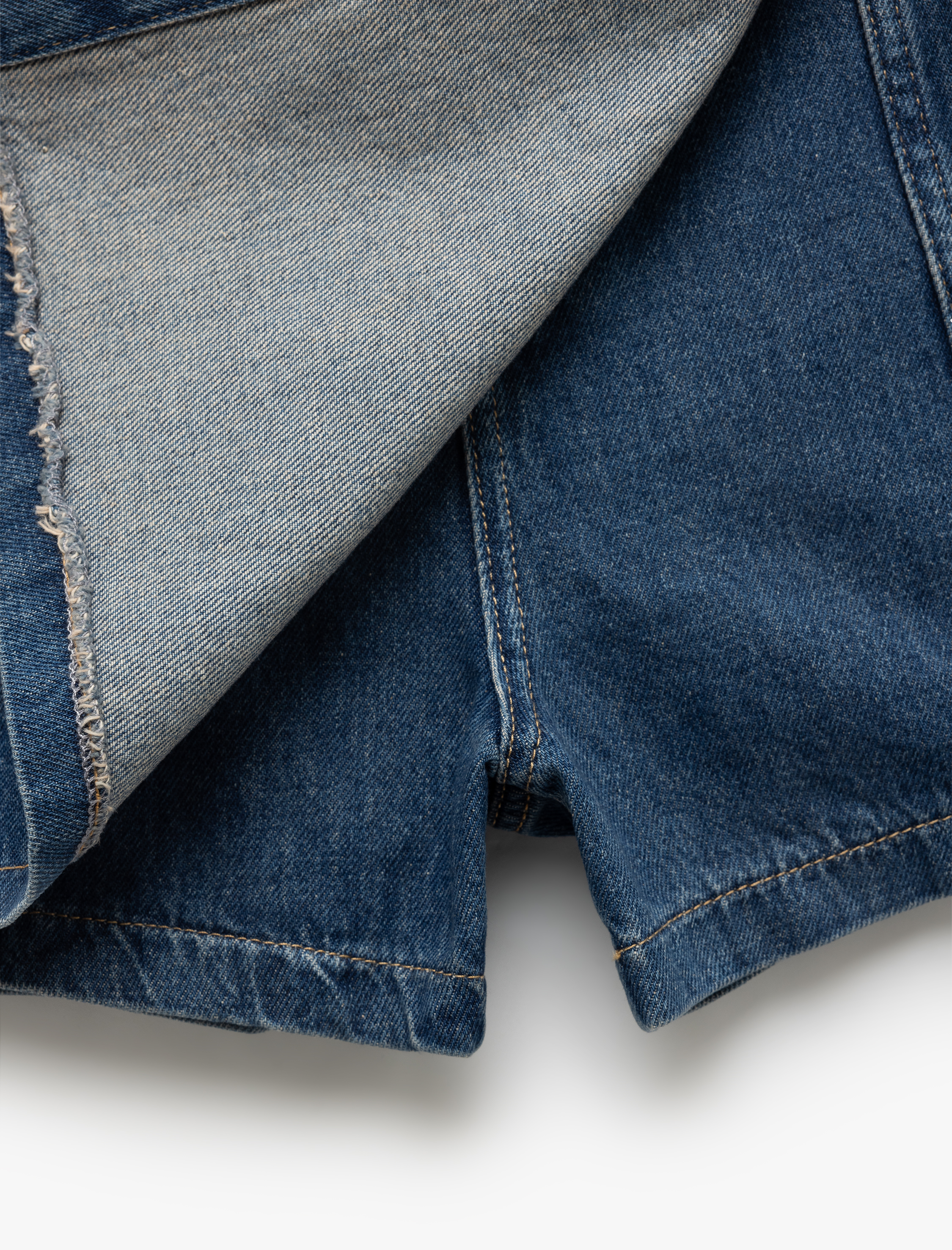   Pamuklu Bağlama Detaylı Mini Denim Şort Etek