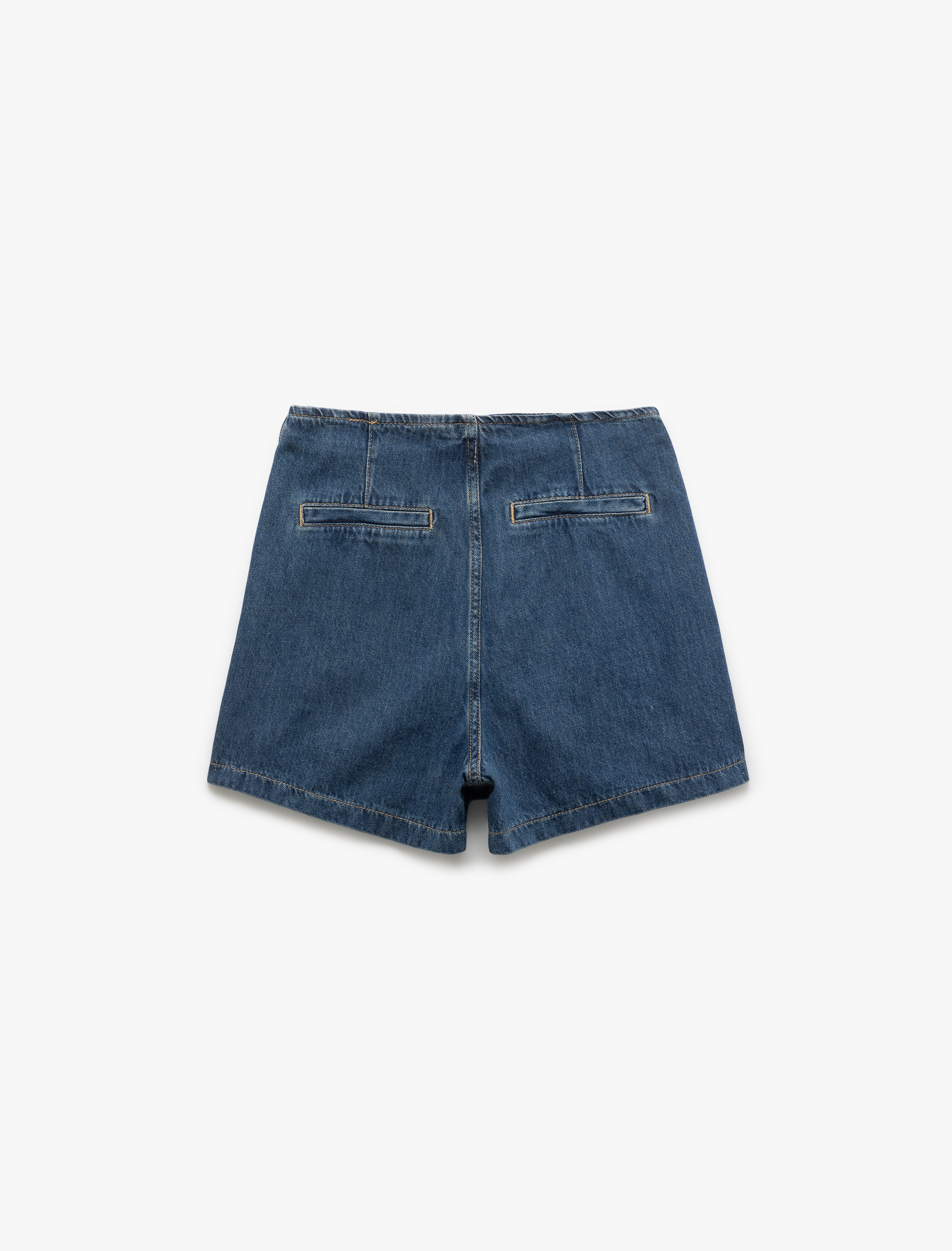   Pamuklu Bağlama Detaylı Mini Denim Şort Etek