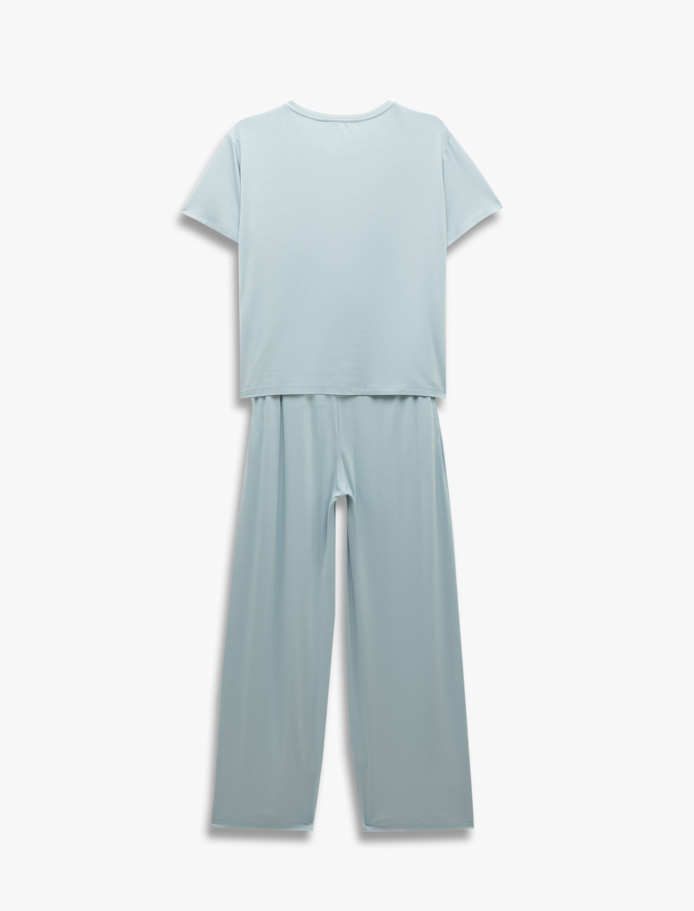   Cepli Kısa Kollu Bisiklet Yaka Viskon Pijama Takımı