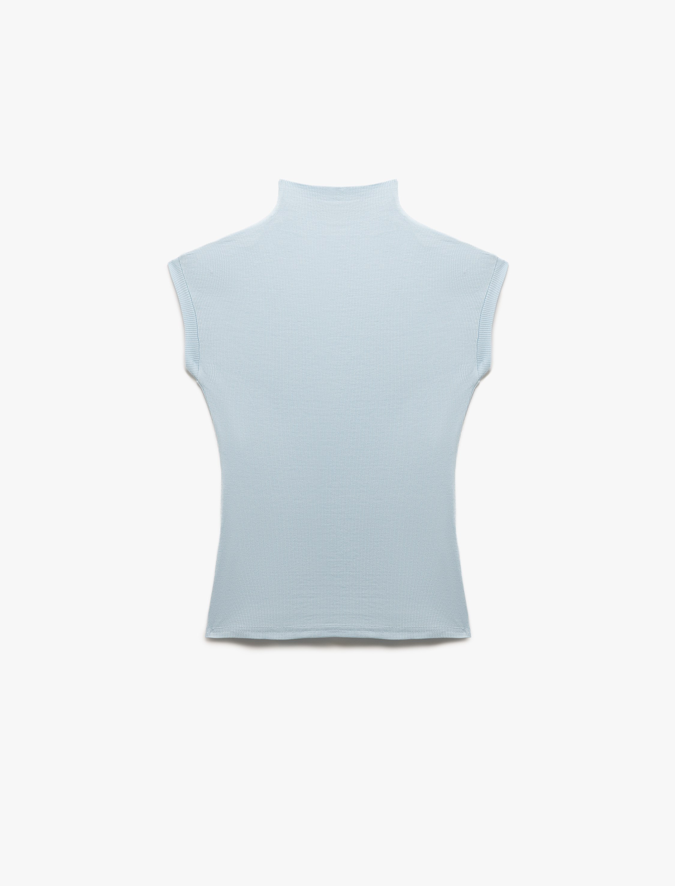   Viskon Dik Yaka Kolsuz Slim Fit Body
