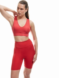 Yüksek Bel Slim Fit Biker Spor Tayt