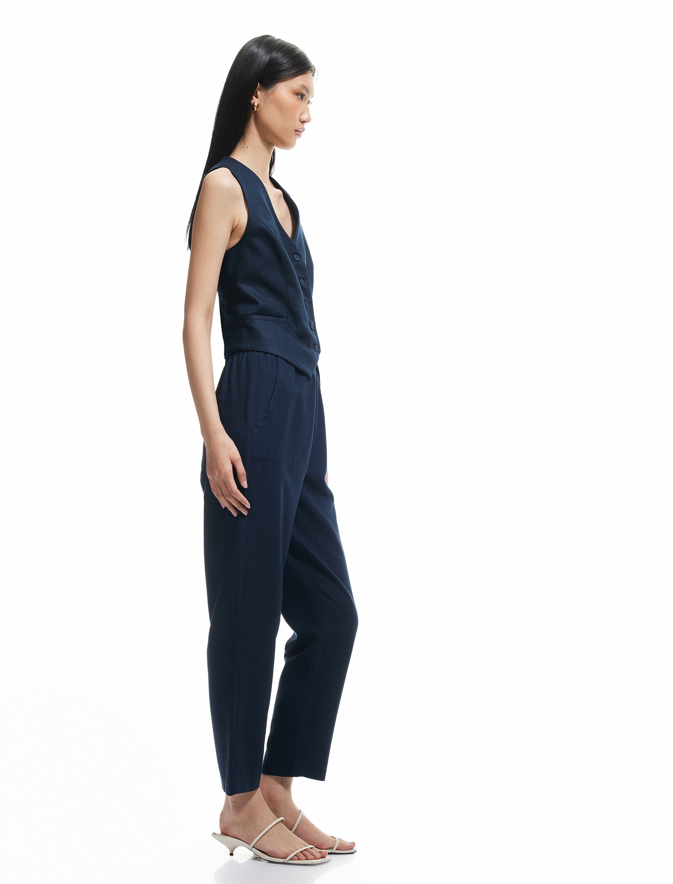   Viskon Kumaş Rahat Kalıp Cepli Havuç Pantolon
