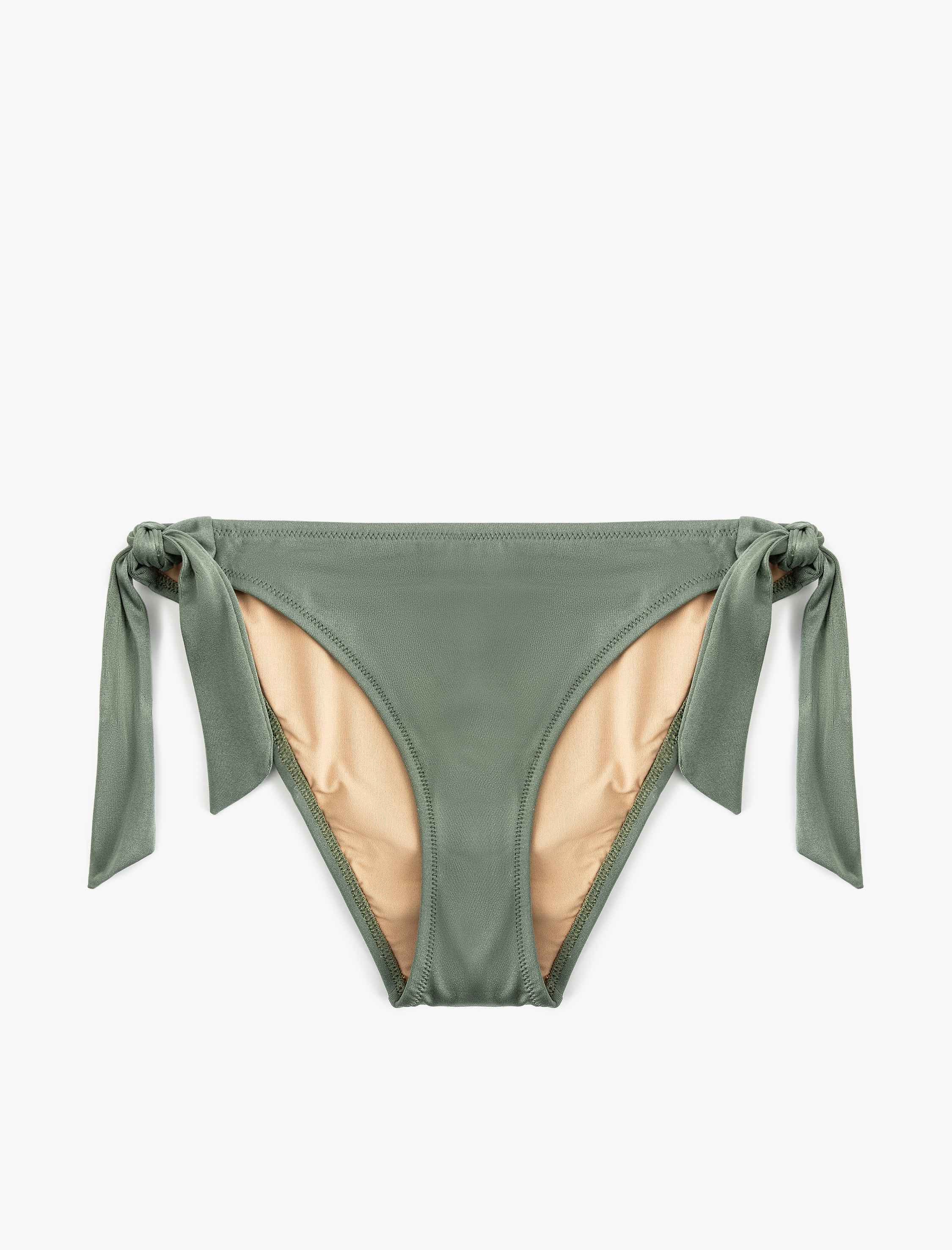   Yanları Bağlama Detaylı Parlak Bikini Altı