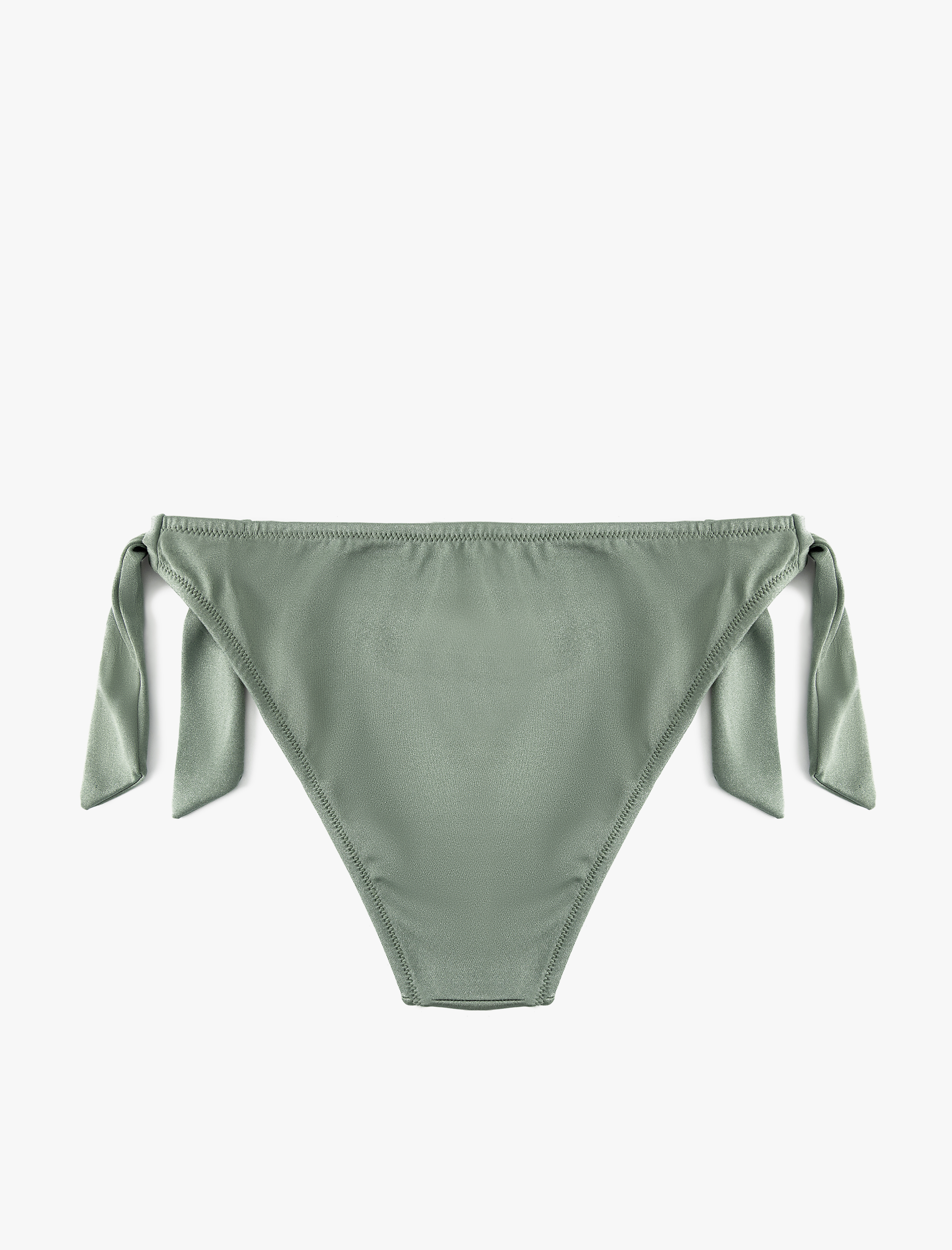   Yanları Bağlama Detaylı Parlak Bikini Altı