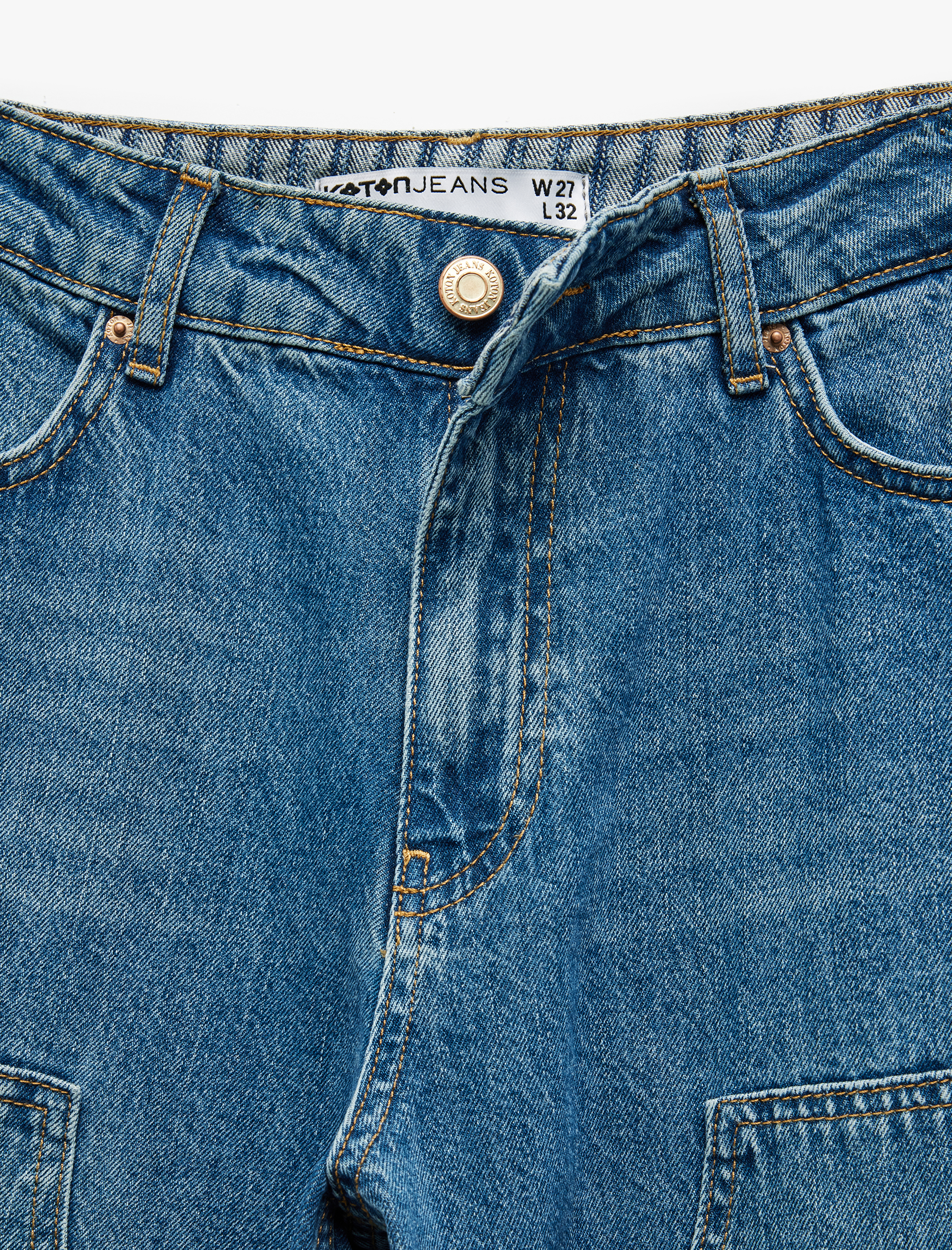   Pamuklu Düz Kesim Düz Paça Jean Pantolon - Carpenter Jean