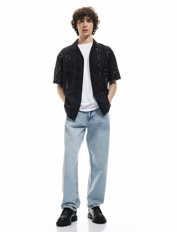  Normal Bel Cep Detaylı Pamuklu Vintage Straight Fit Jean Pantolon
