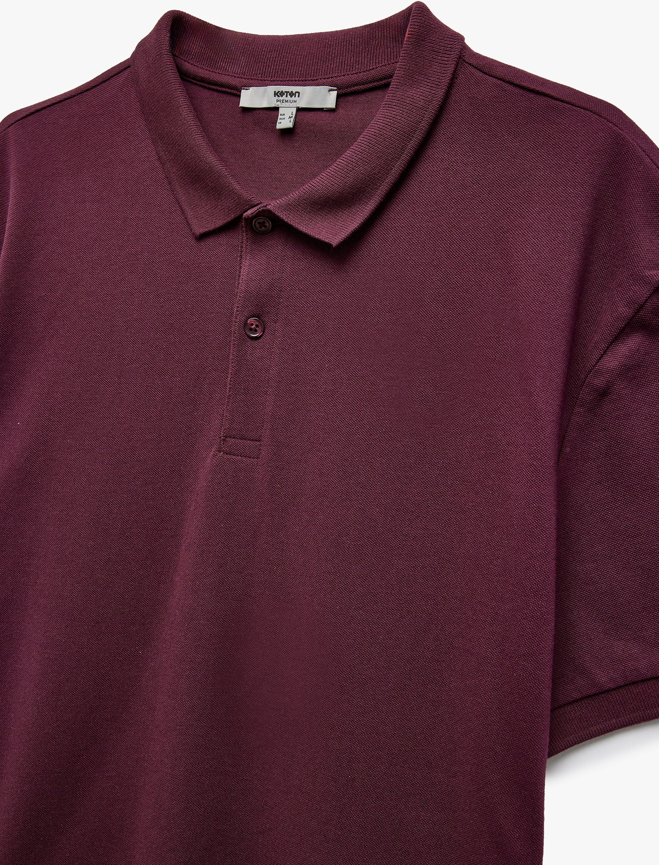   Kısa Kollu Pamuklu Pike Kumaş Polo Yaka Slim Fit Tişört