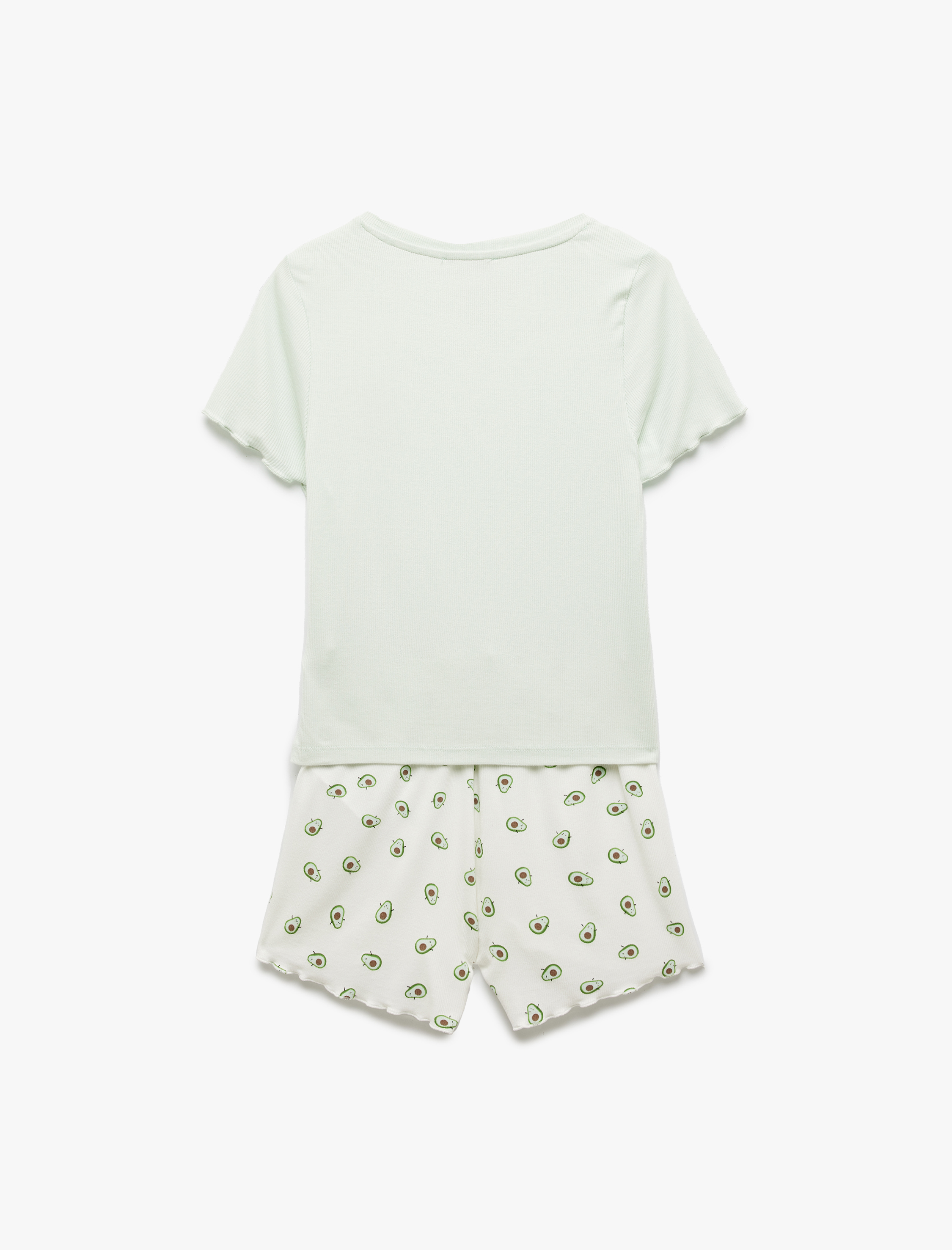   Viskon Avokado Baskılı Şortlu Pijama Takımı