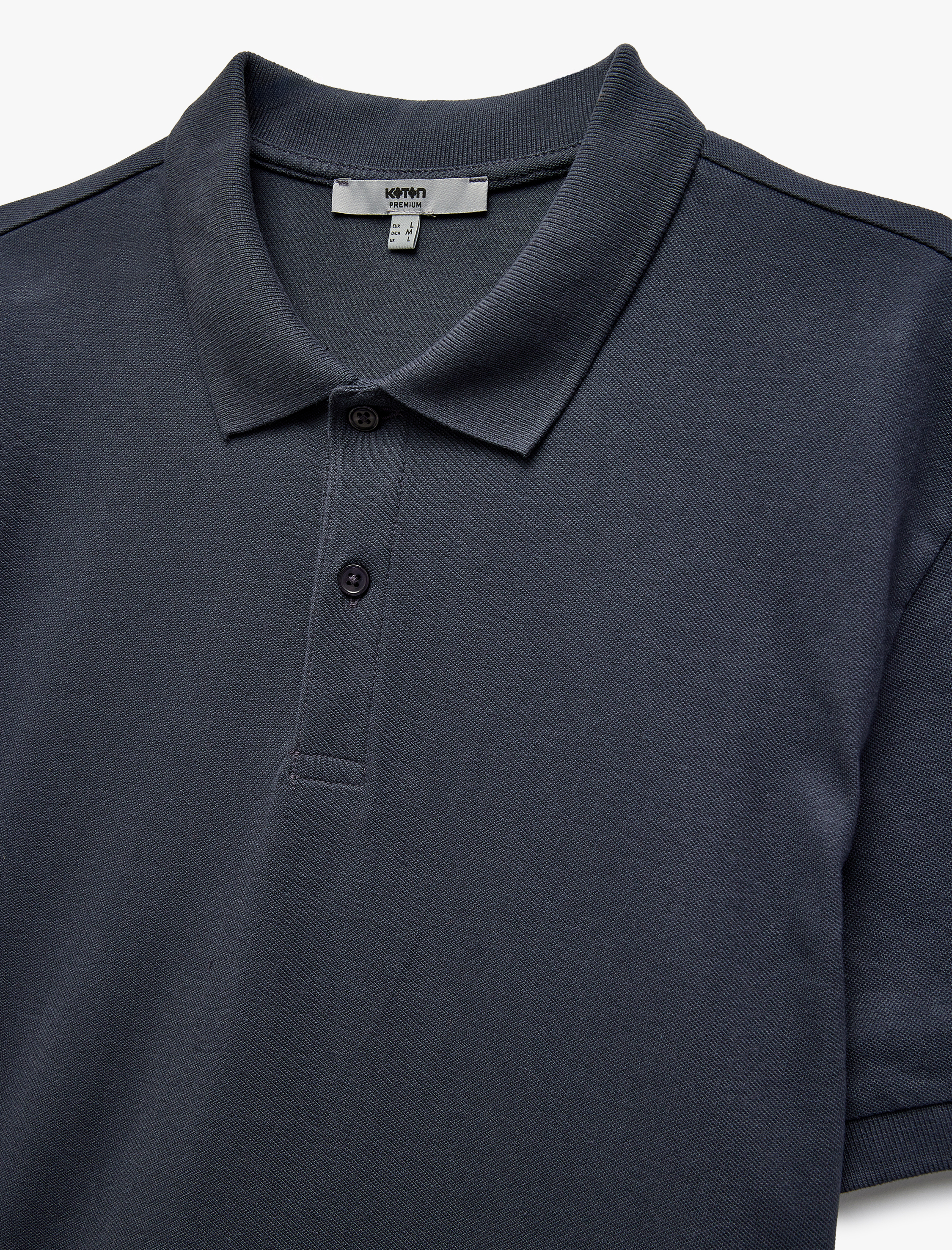   Kısa Kollu Pamuklu Pike Kumaş Polo Yaka Slim Fit Tişört