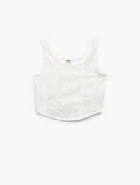 Pamuklu Slim Fit U Yaka Kalın Askılı Basic Crop Atlet