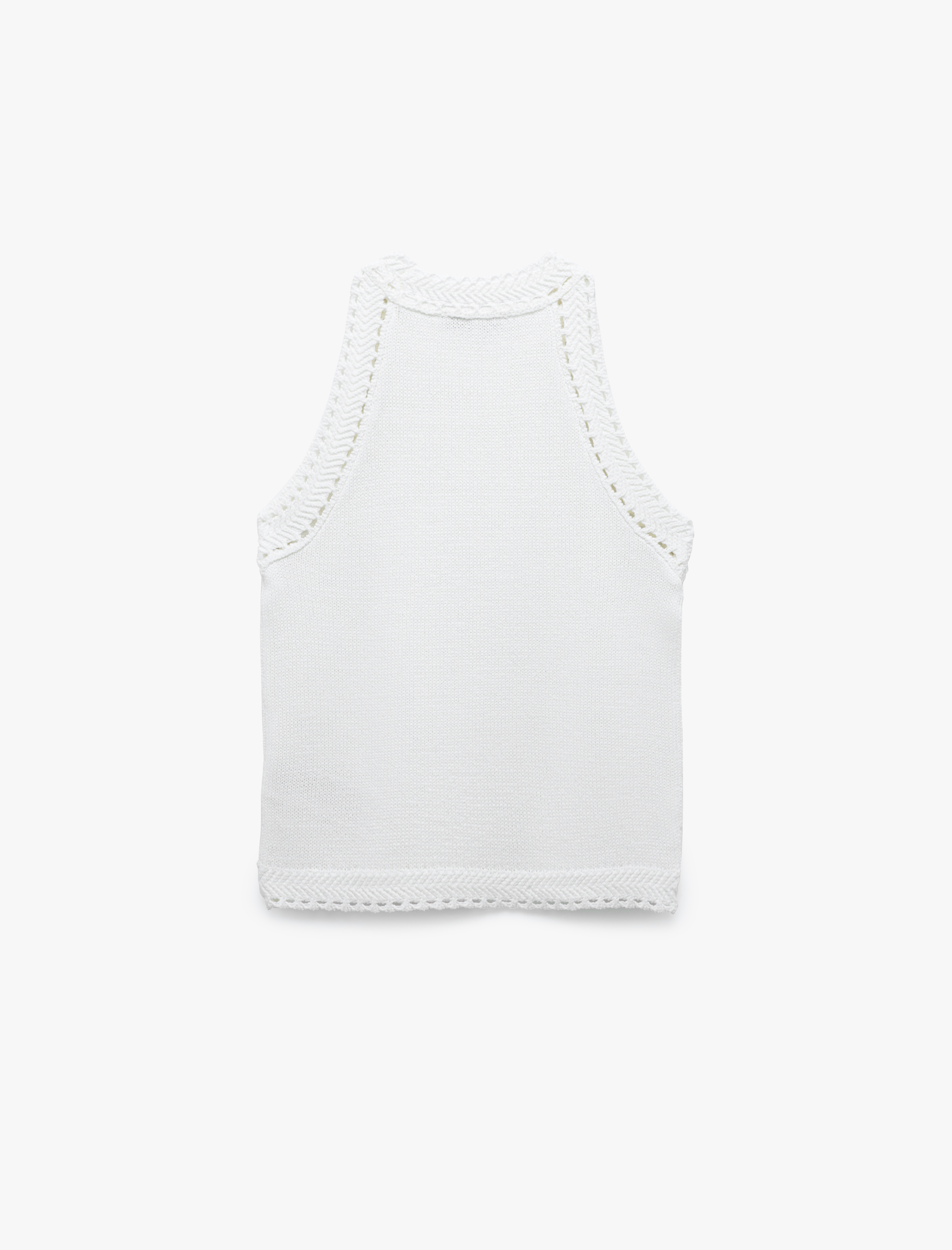   Regular Fit Kolsuz Ajurlu Halter Yaka Kroşe Tişört
