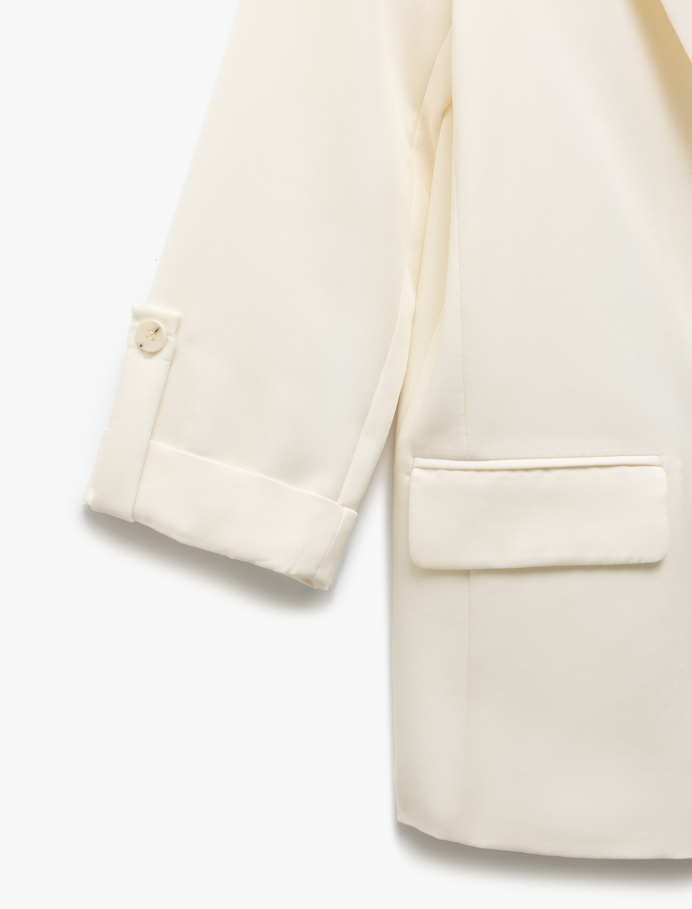   Modal Kumaş Karışımlı Uzun Kollu Cep Detaylı Kruvaze Blazer Ceket