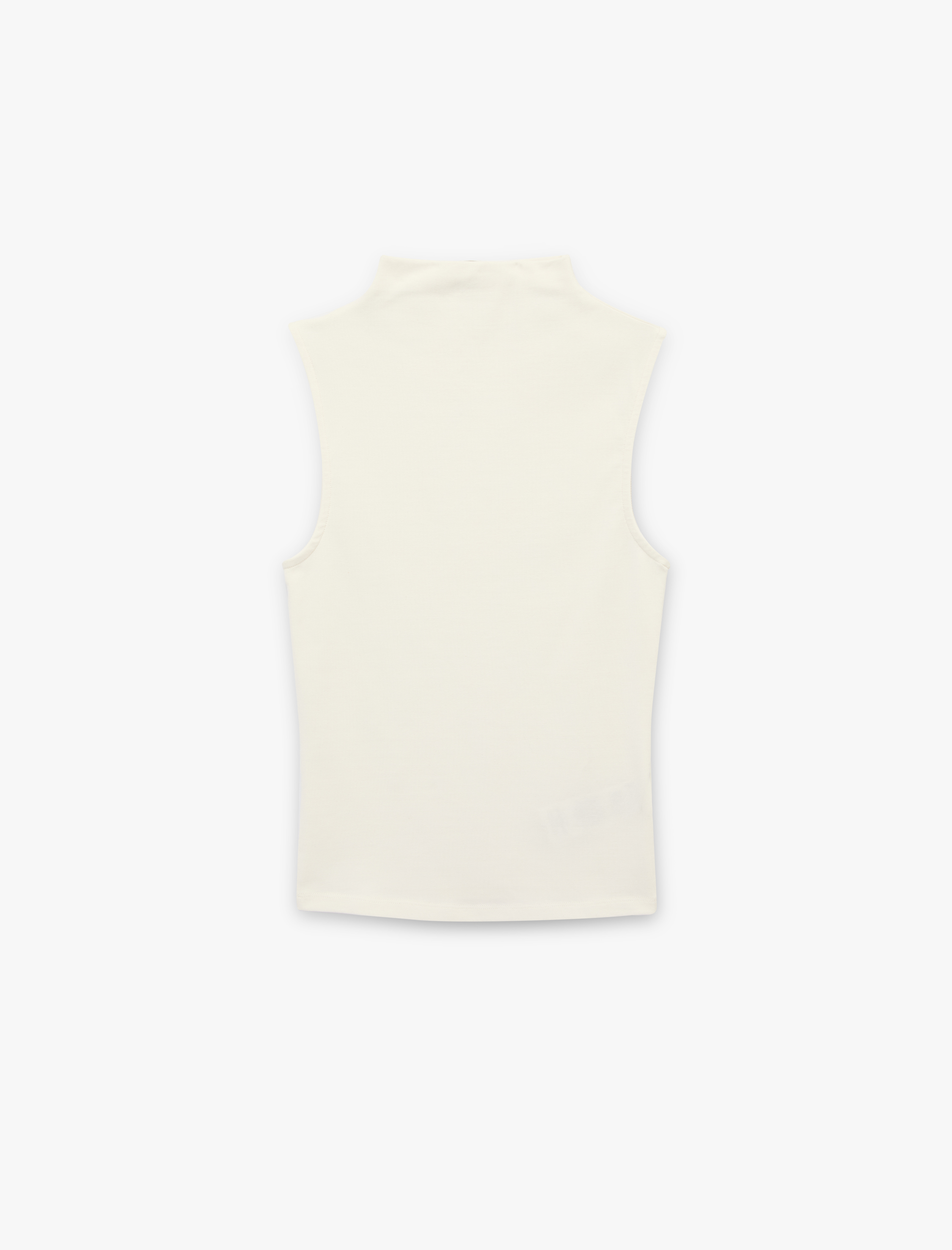   Pamuklu Likralı Slim Fit Dik Yaka Kolsuz Tişört