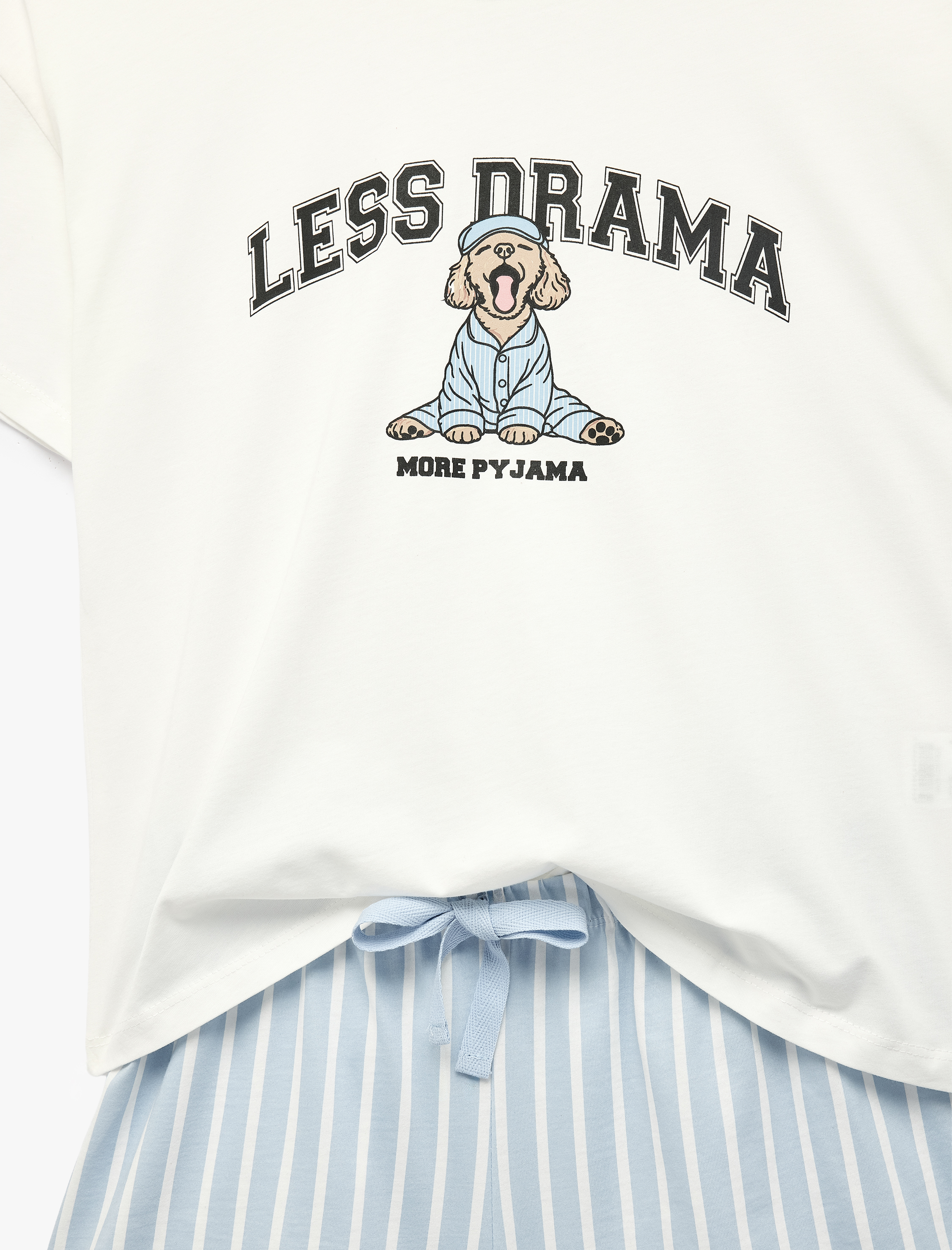   Pamuklu Kısa Kollu Baskılı Şortlu Pijama Takımı