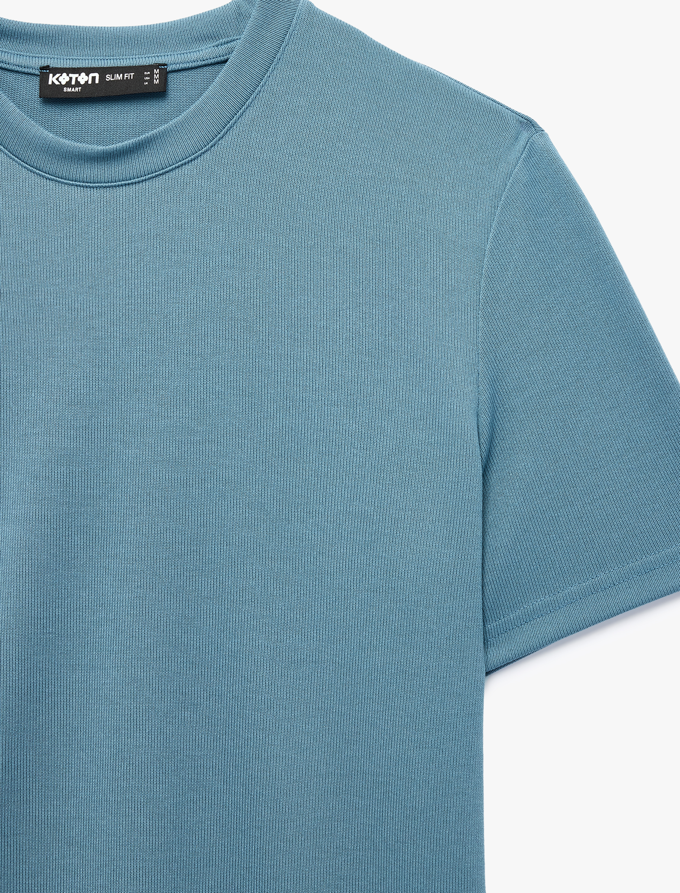   Bisiklet Yaka Viskon Karışımlı Kısa Kollu Basic Slim Fit Tişört