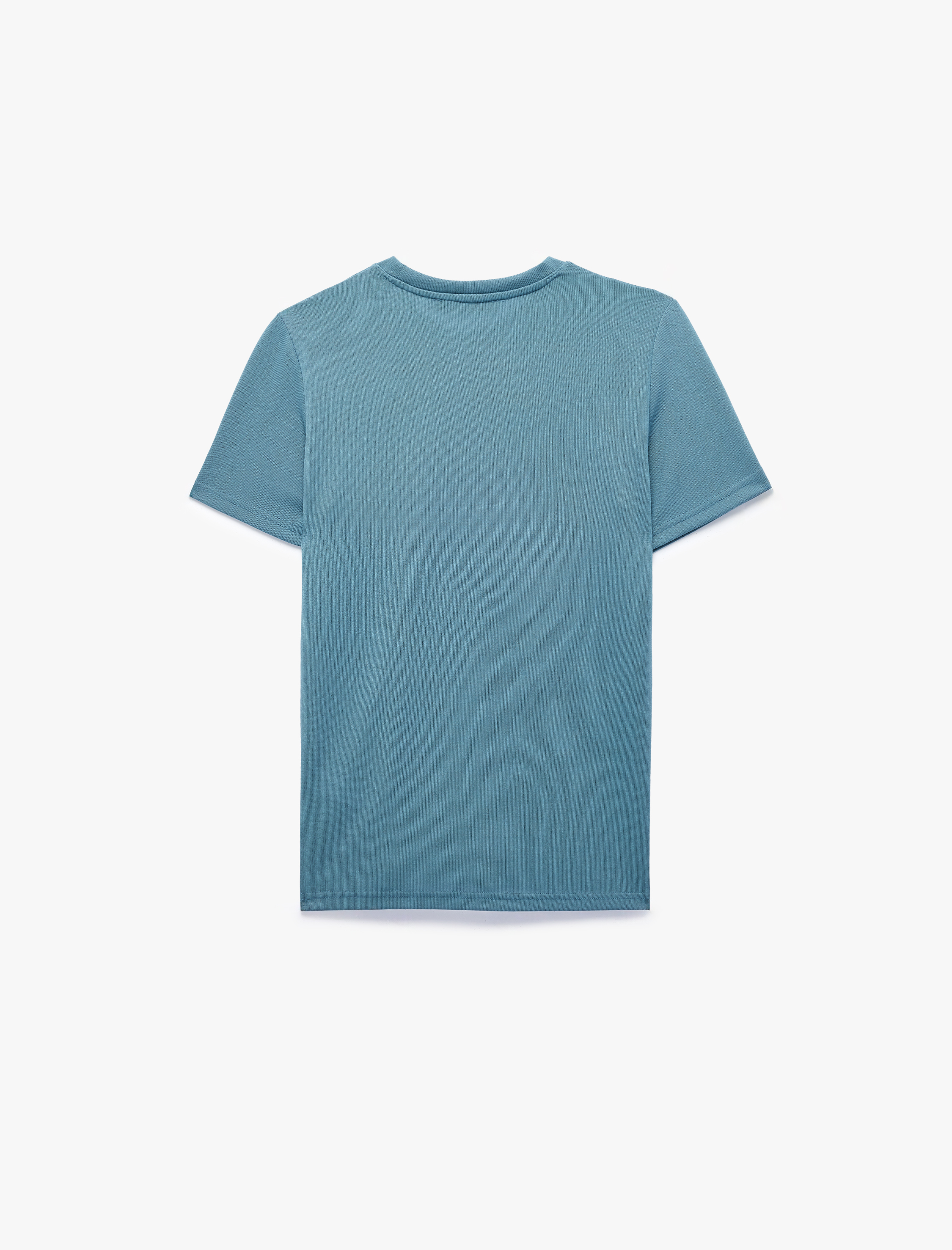   Bisiklet Yaka Viskon Karışımlı Kısa Kollu Basic Slim Fit Tişört