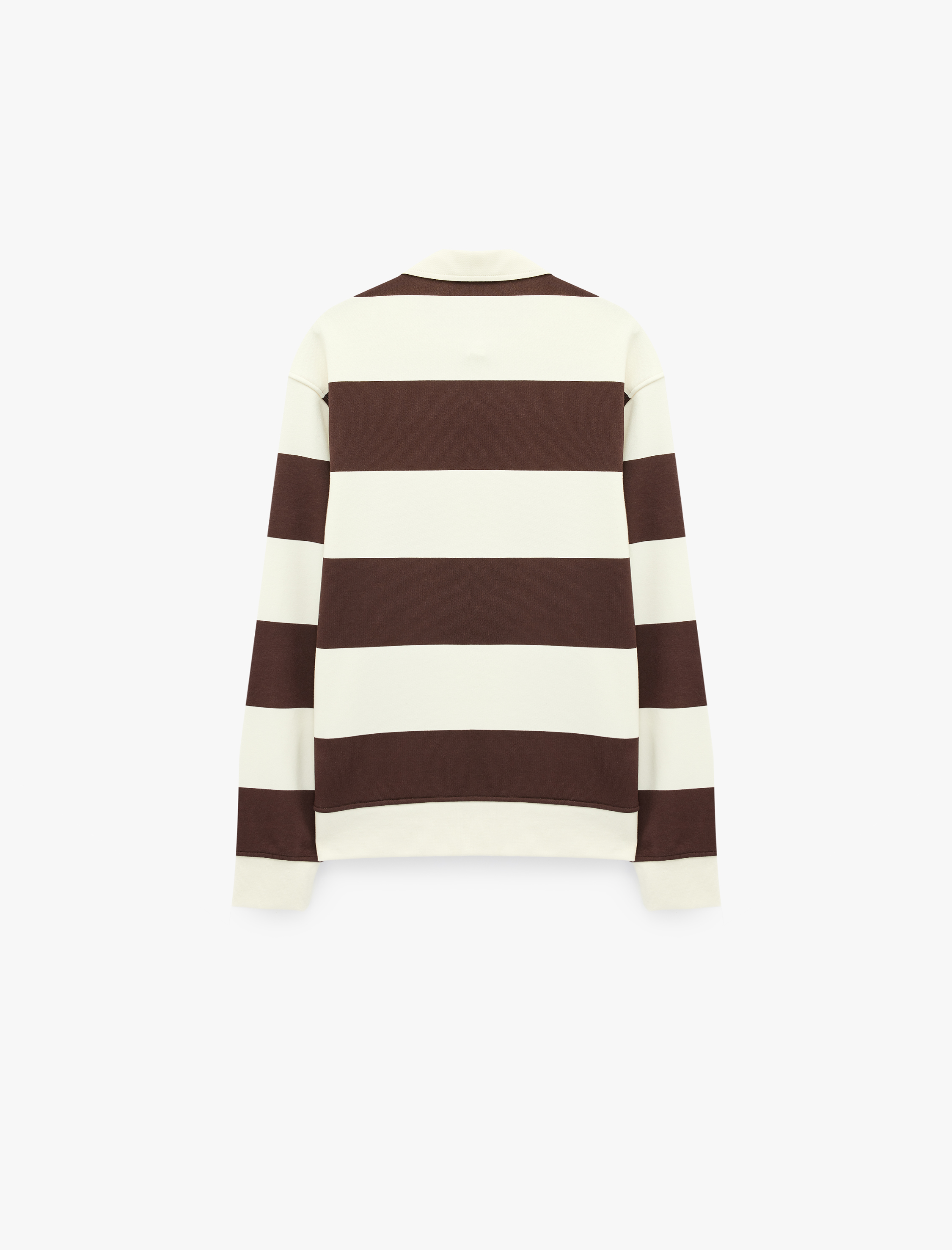   Uzun Kollu Rahat Kalıp Çizgili Düğmeli Polo Yaka Sweatshirt