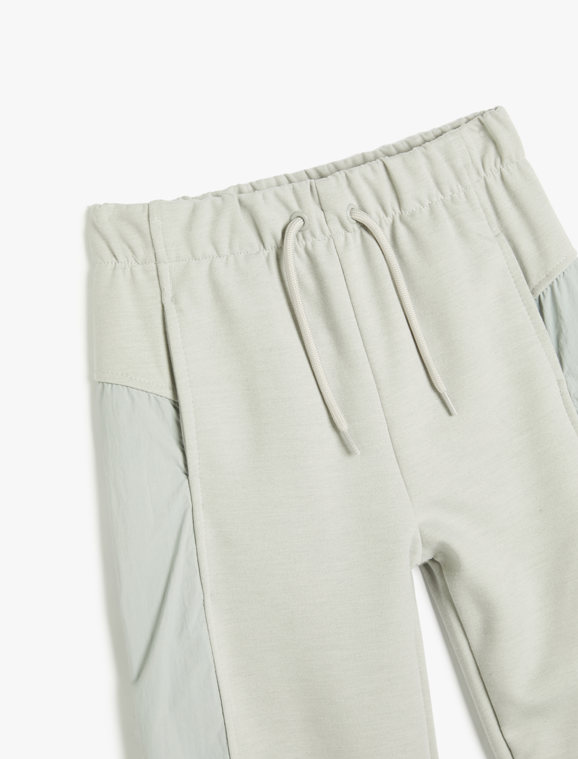  Kız Çocuk Beli Bağcıklı Paraşüt Kumaş Detaylı Jogger Eşofman Altı