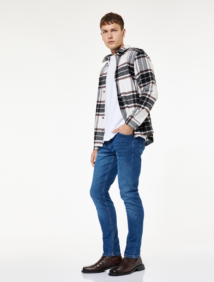 Pamuklu Normal Bel Slim Fit Jean Pantolon - Brad Jean