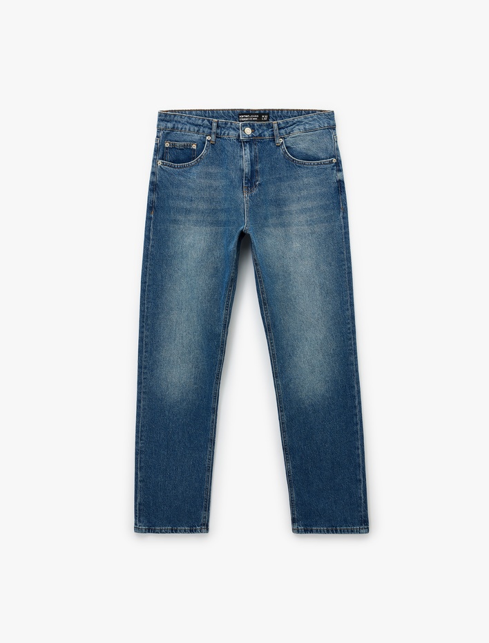  Normal Bel Pamuklu Straight Fit Jean Pantolon -  Mark Jean