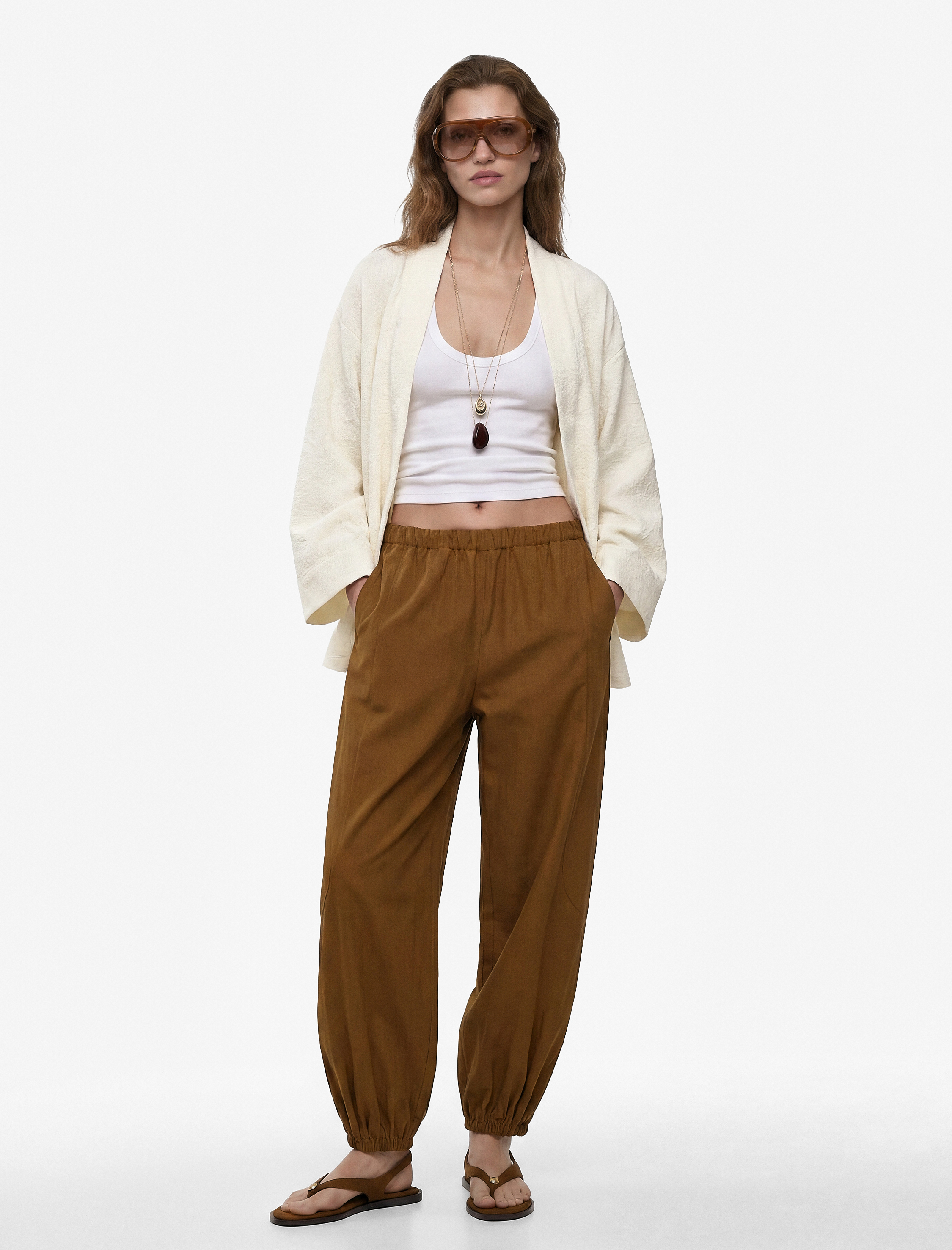   Pamuklu Uzun Kollu Floral Dokulu Oversize Kimono Ceket