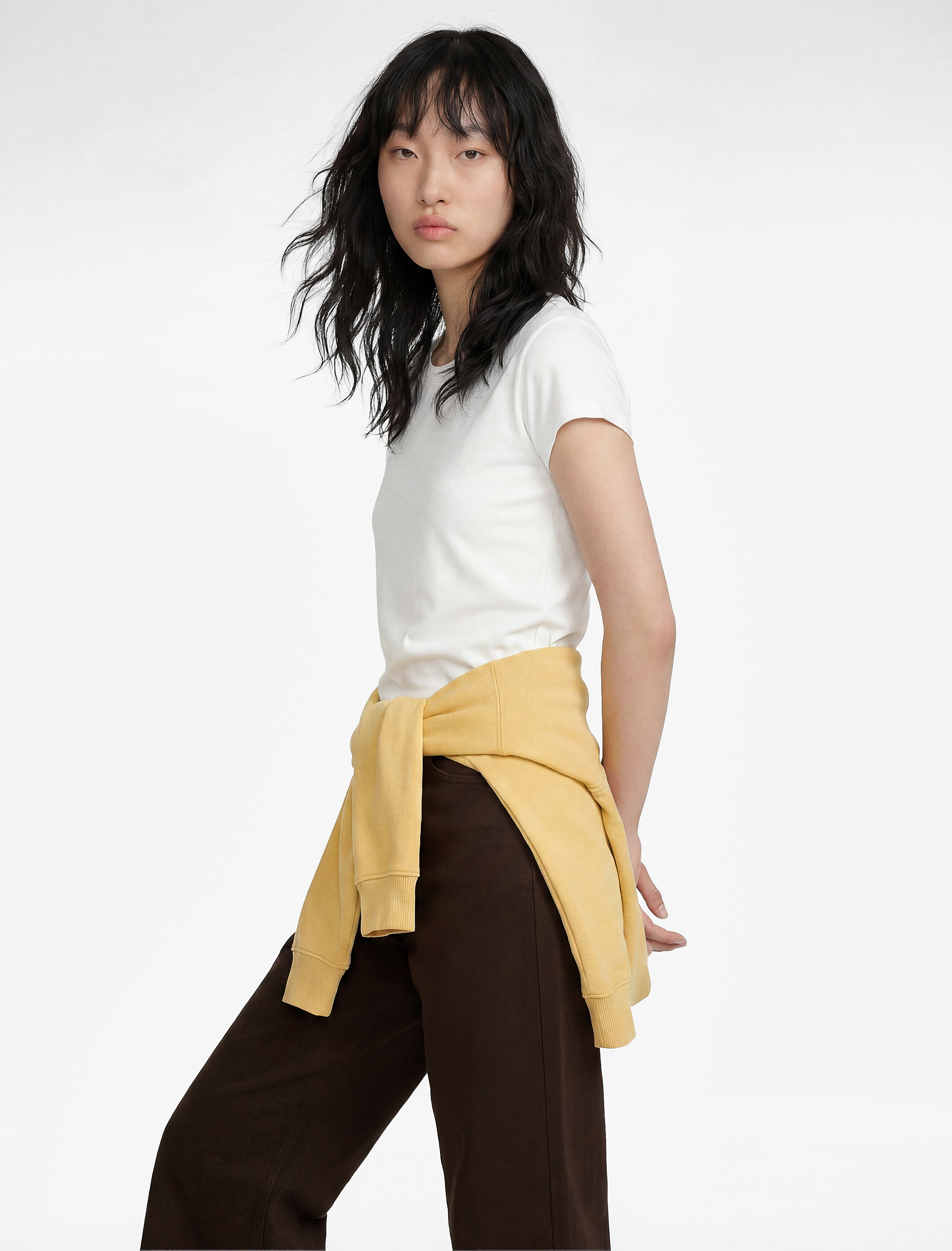   Pamuklu Kısa Kollu Slim Fit Omzu Açık Tişört