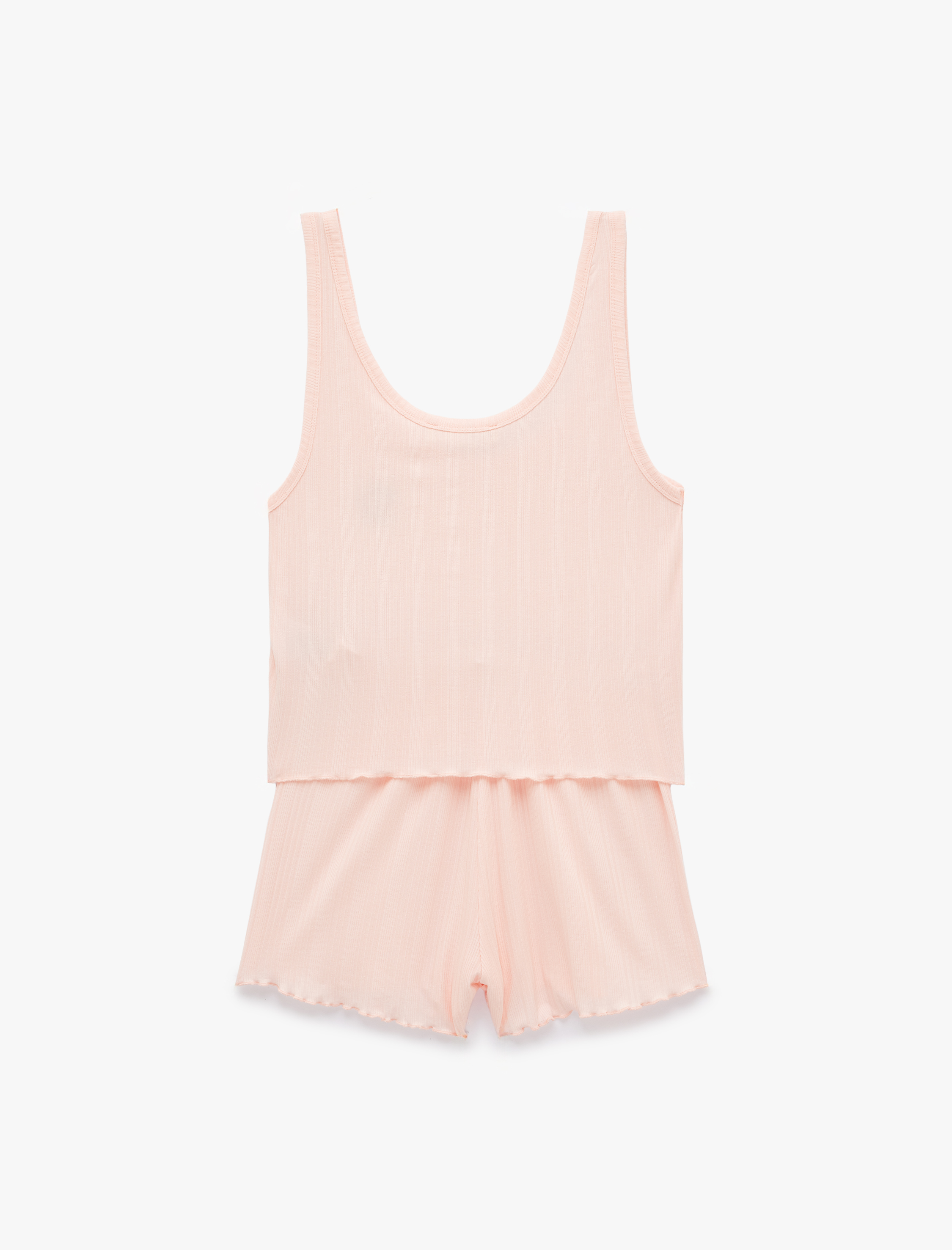   Modal Kumaş Rahat Kalıp Askılı Şortlu Pijama Takımı