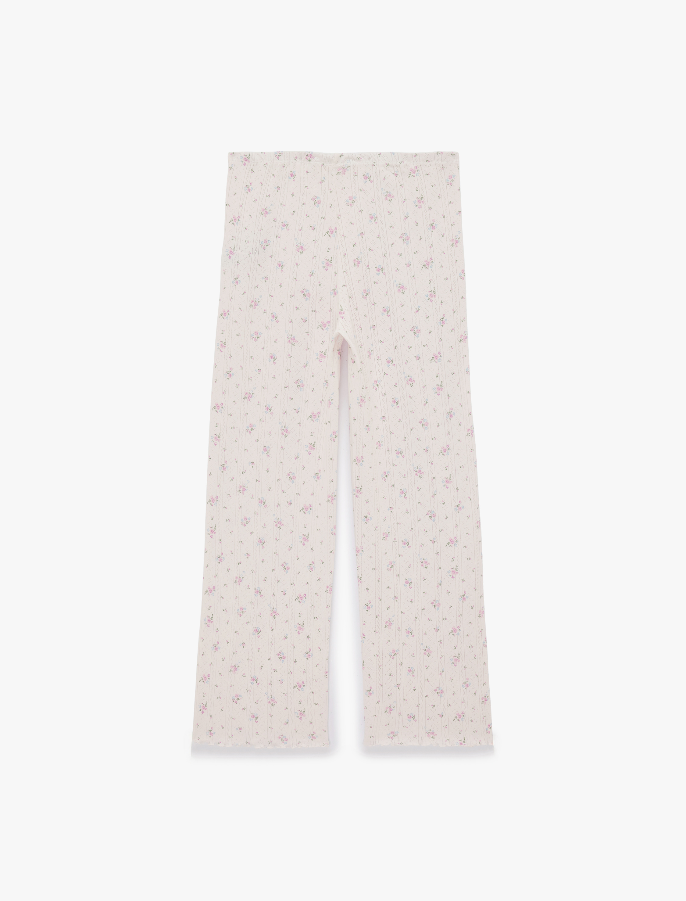   Pamuklu Slim Fit Çiçek Desenli Pijama Altı