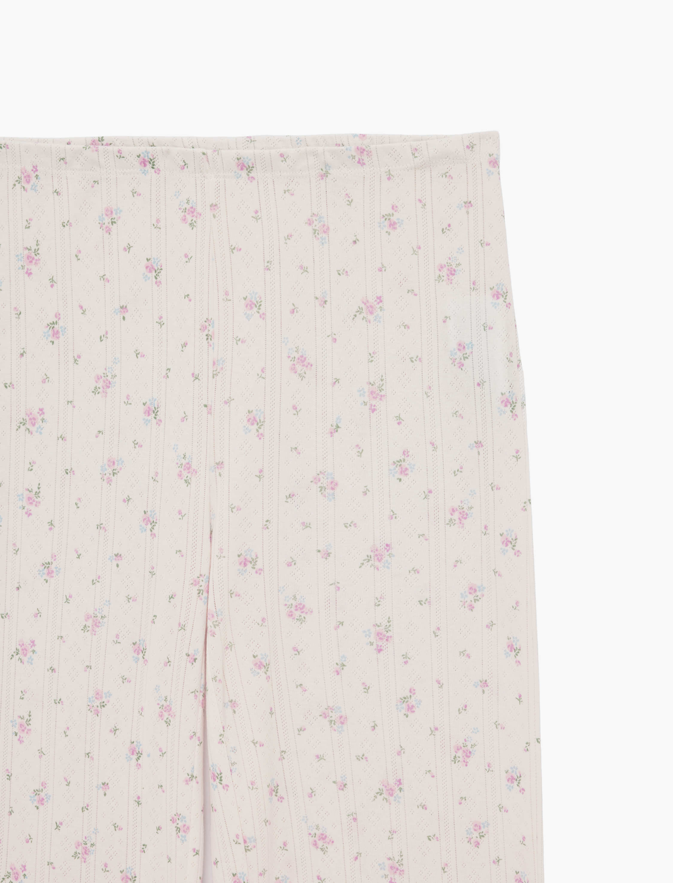   Pamuklu Slim Fit Çiçek Desenli Pijama Altı