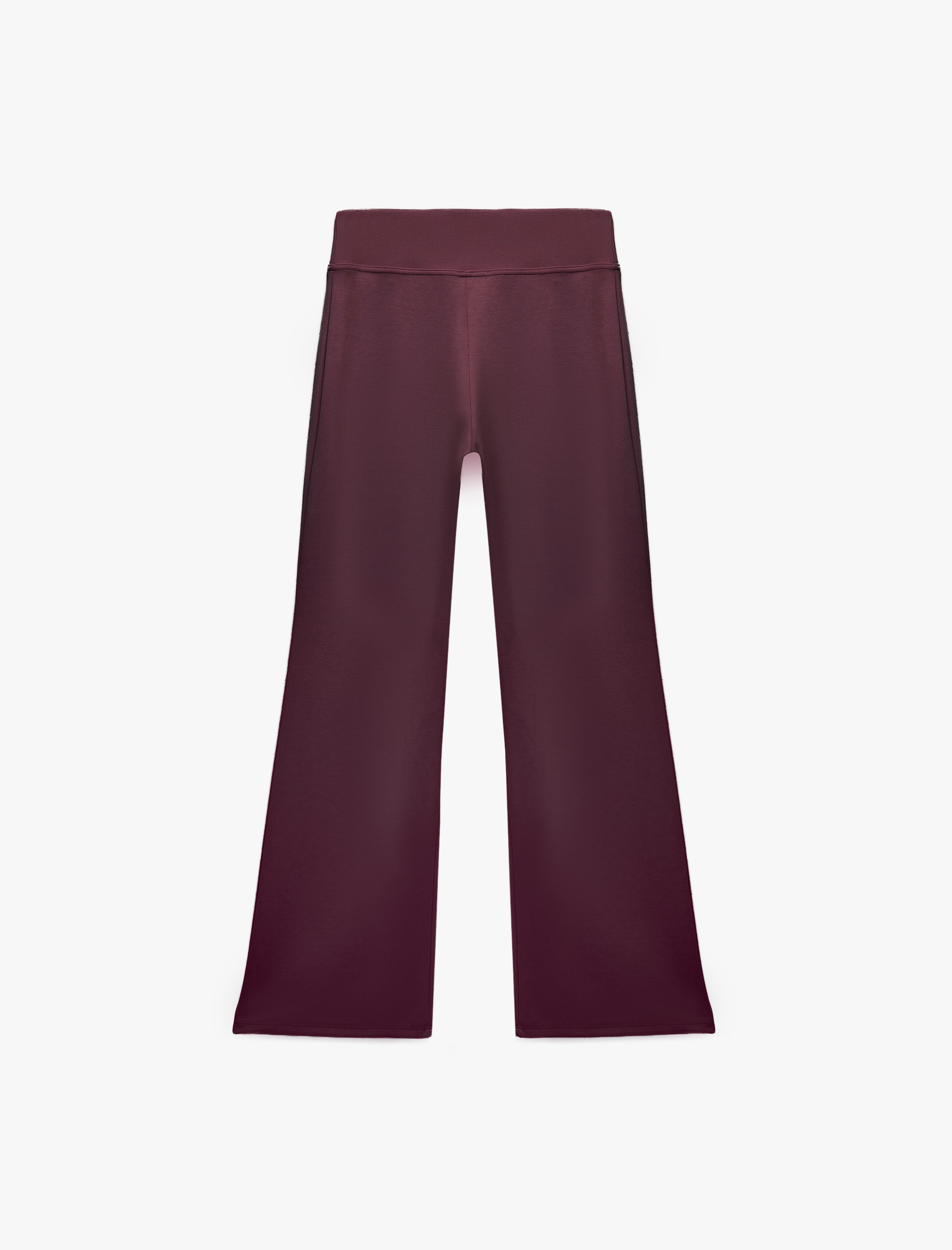   Viskon Modal Kumaş Slim Fit Nervürlü İspanyol Paça Pantolon