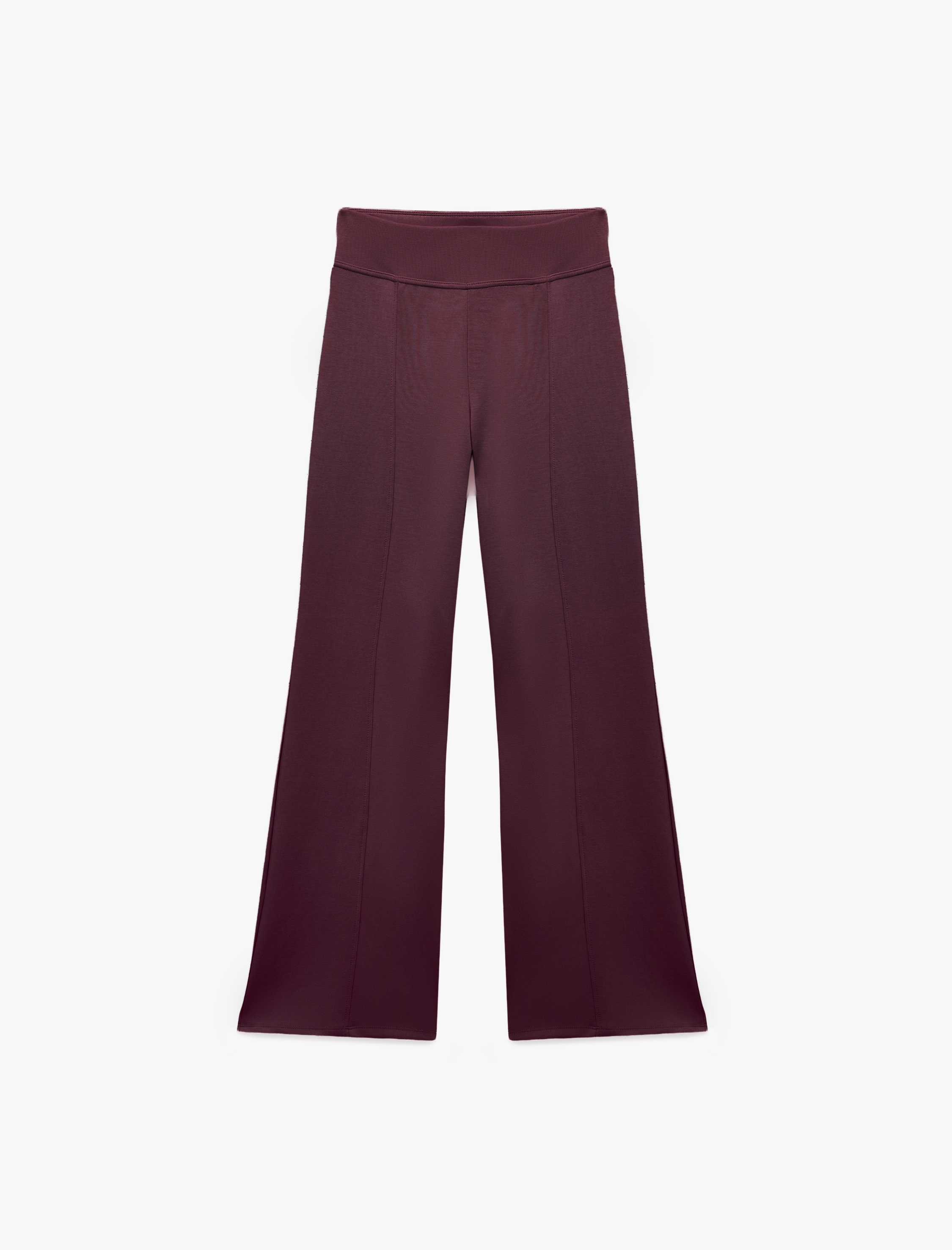   Viskon Modal Kumaş Slim Fit Nervürlü İspanyol Paça Pantolon
